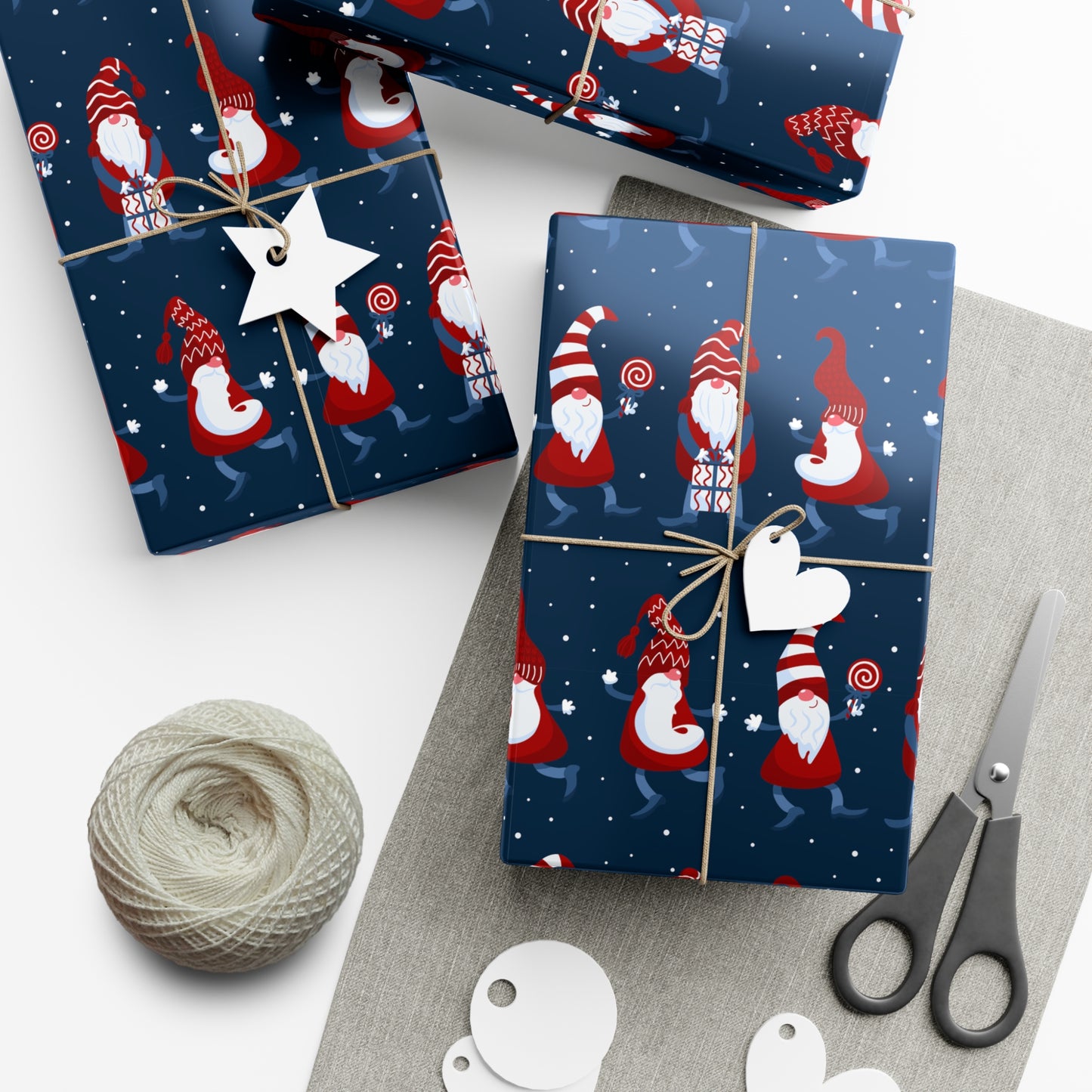 Merry Christmas, Navy Colored - Gift Wrap Papers - 10007