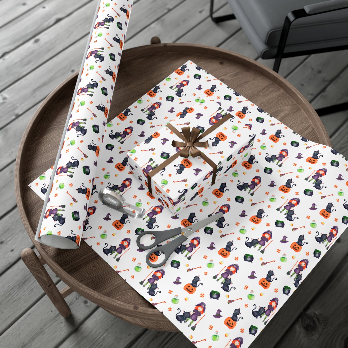 Halloween Girl with a Black Cat - Gift Wrap Papers - 13987