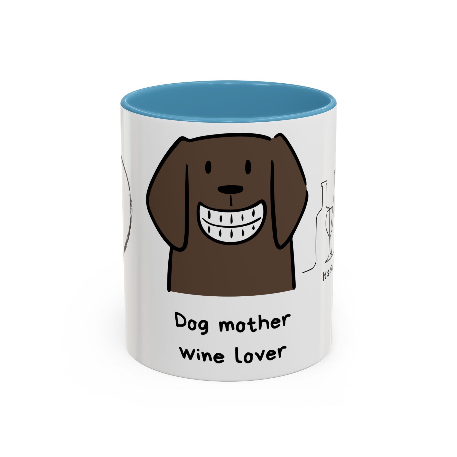 Dog Mother, Wine Lover - Accent Coffee Mug (11, 15oz) | 11 oz,11oz,15 oz,15oz,accent mug,Coffee Mugs,Halloween,Home & Living,Kitchen,Mugs,Spring Essentials,two tone,White base