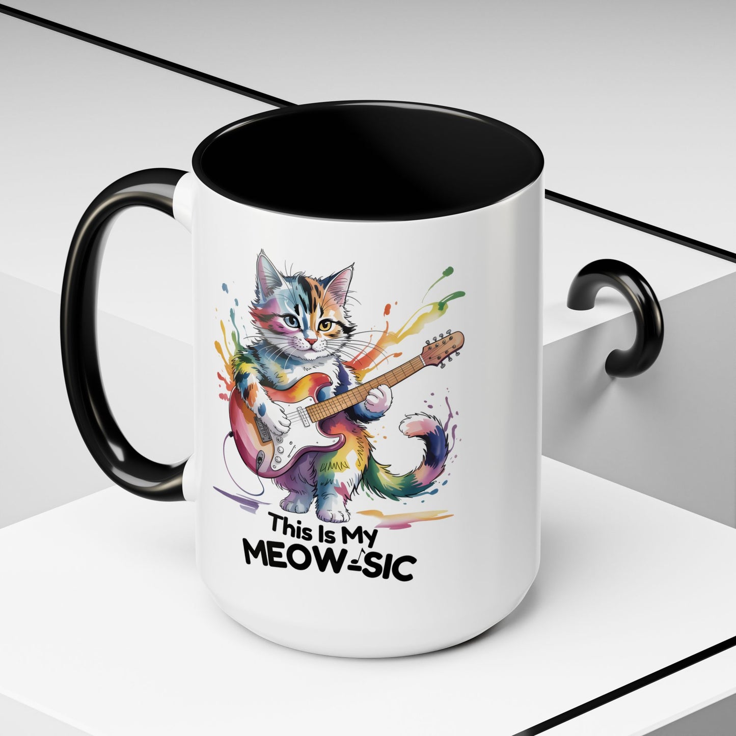This Is My Meow-sic Cat Mug – Funny Music Lover Coffee Cup Gift for Cat Lovers (11oz / 15oz) - 14808