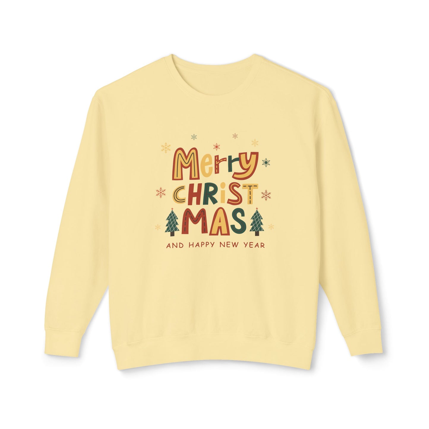 Merry Christmas & Happy New Year - Unisex Lightweight Crewneck Sweatshirt - 10547