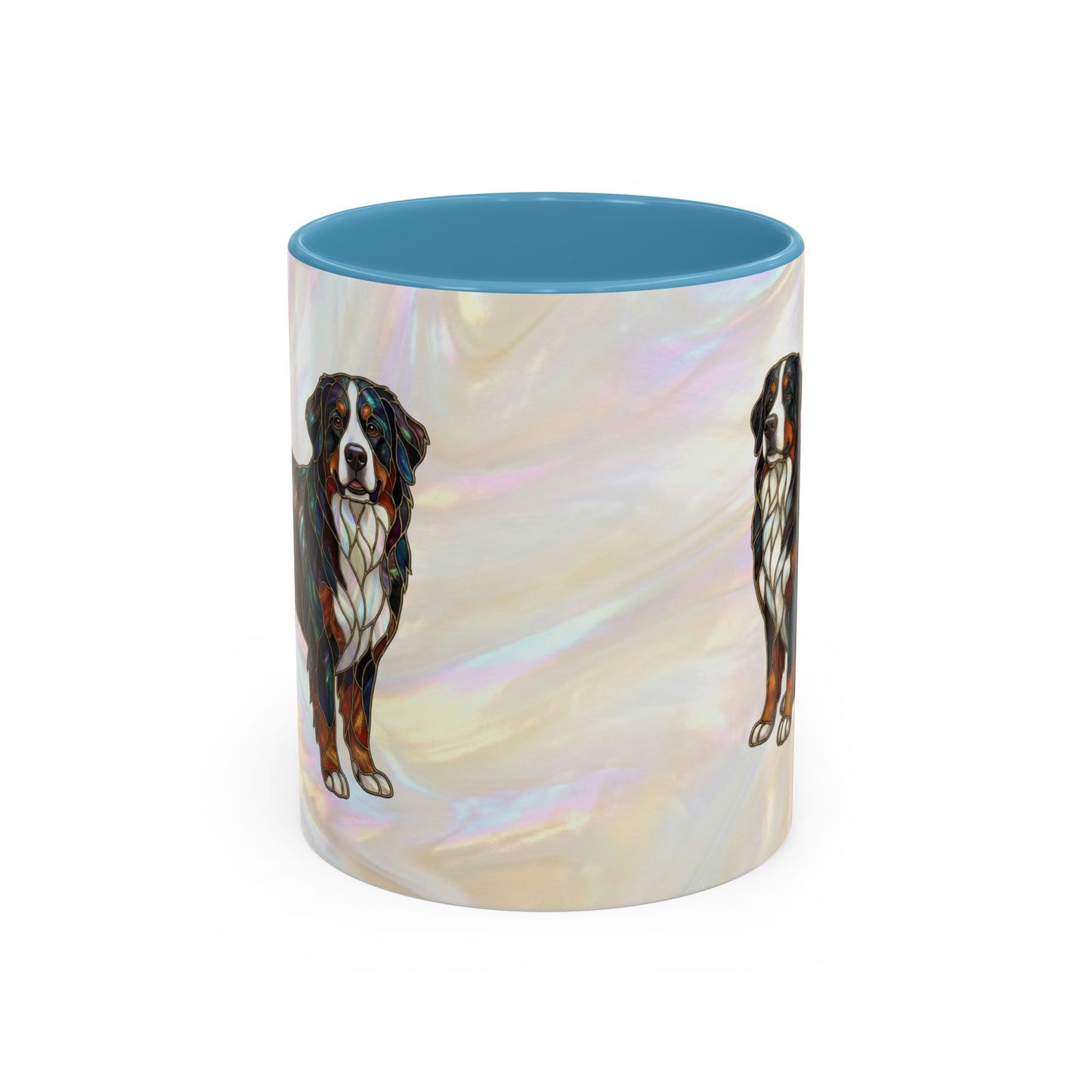 Bernese Mountain Dog Accent Coffee Mug — Stained Glass Design (11/15 oz) - 14617