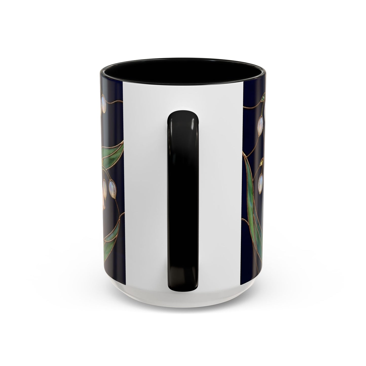 Lily of the Valley Floral Accent Coffee Mug — Stained Glass Design 11/15oz - 14596