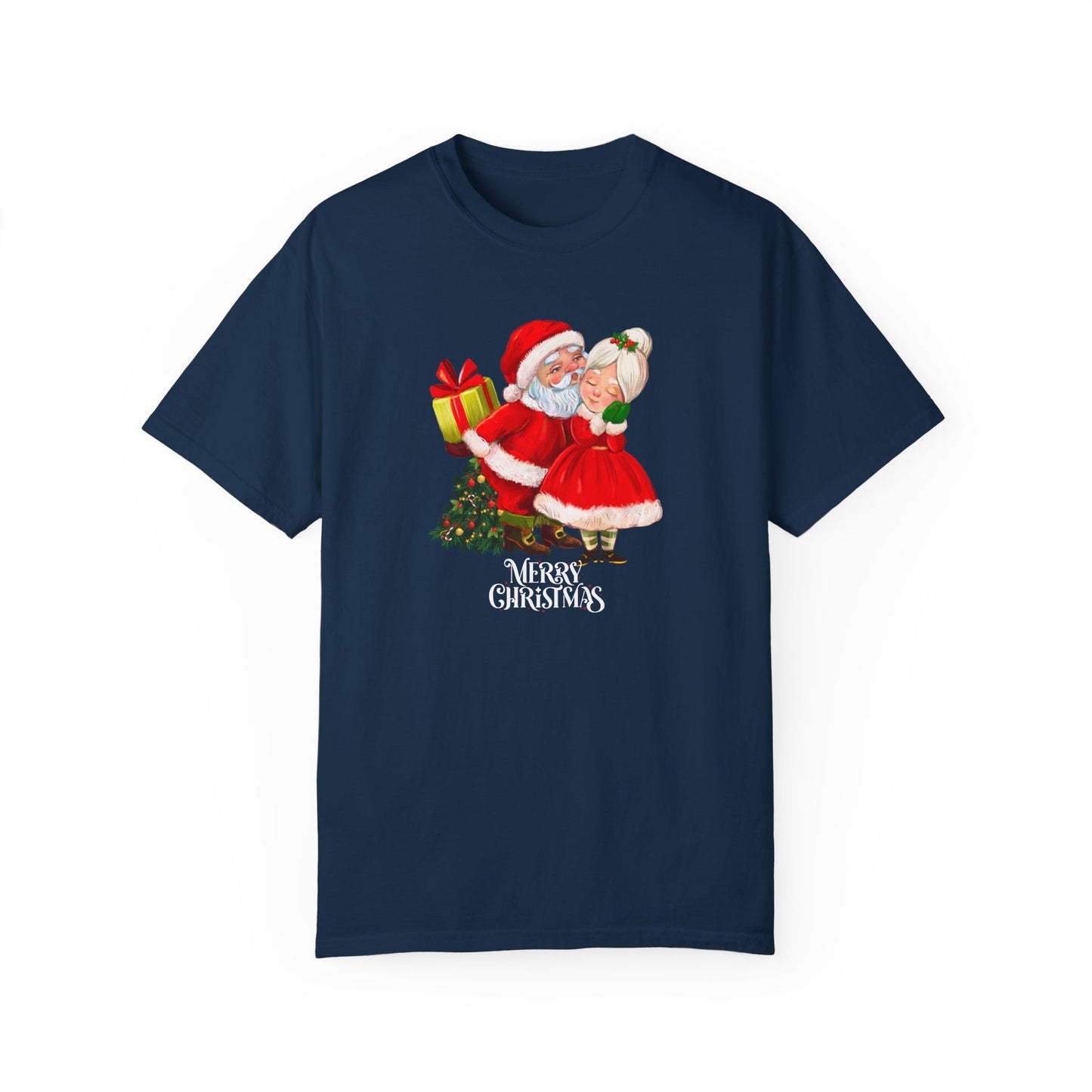 Santa & His Partner - Unisex Garment-Dyed T-shirt - 10025