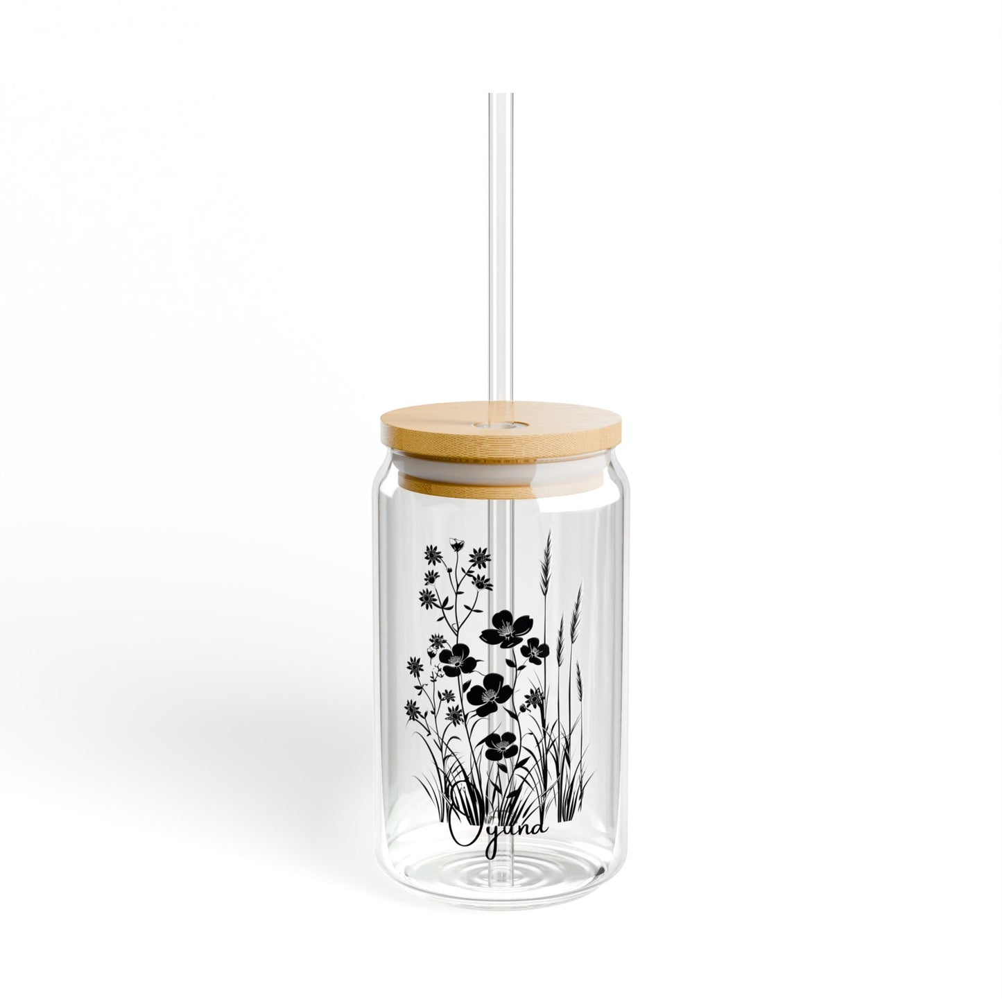 Wild Flowers,  Customizable - Sipper Glass, 16oz