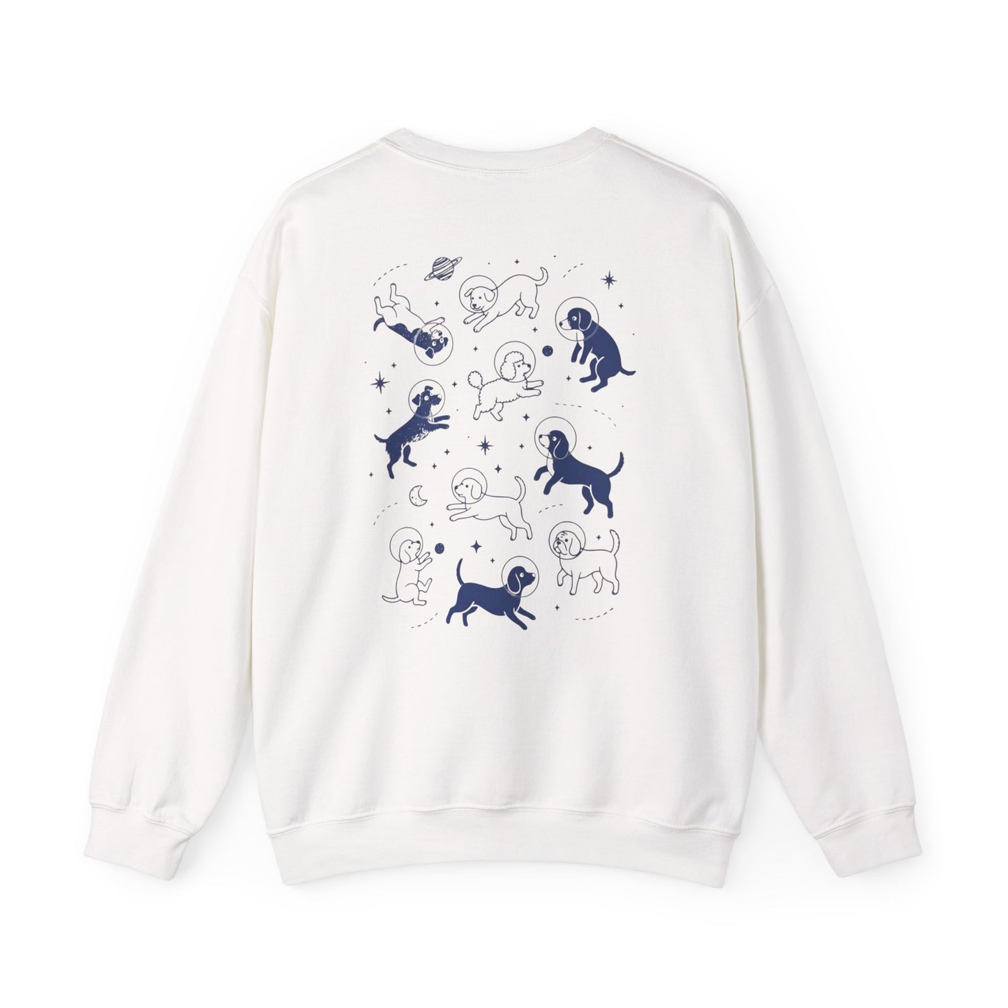 Dog in Space Crewneck Sweatshirt – Space Puppy Graphic Pullover - 14678