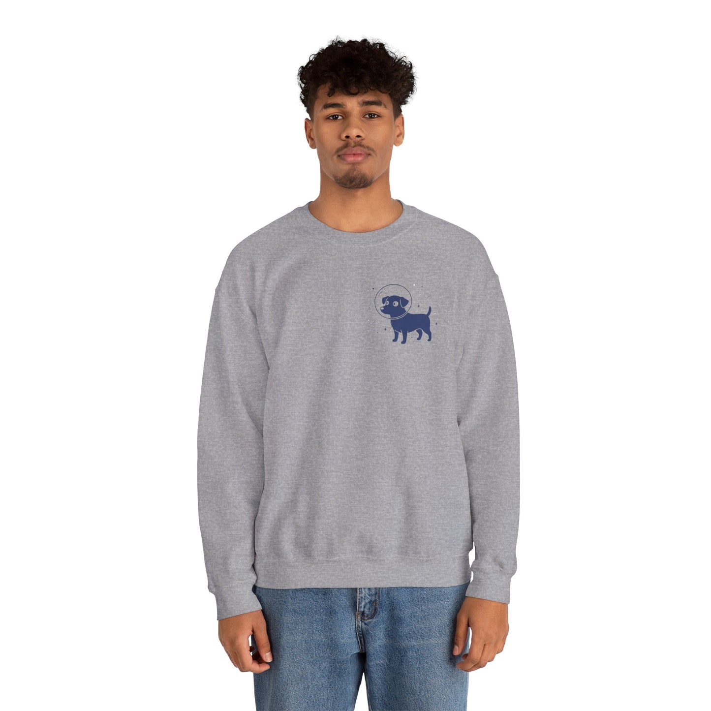 Dog in Space Crewneck Sweatshirt – Space Puppy Graphic Pullover - 14678
