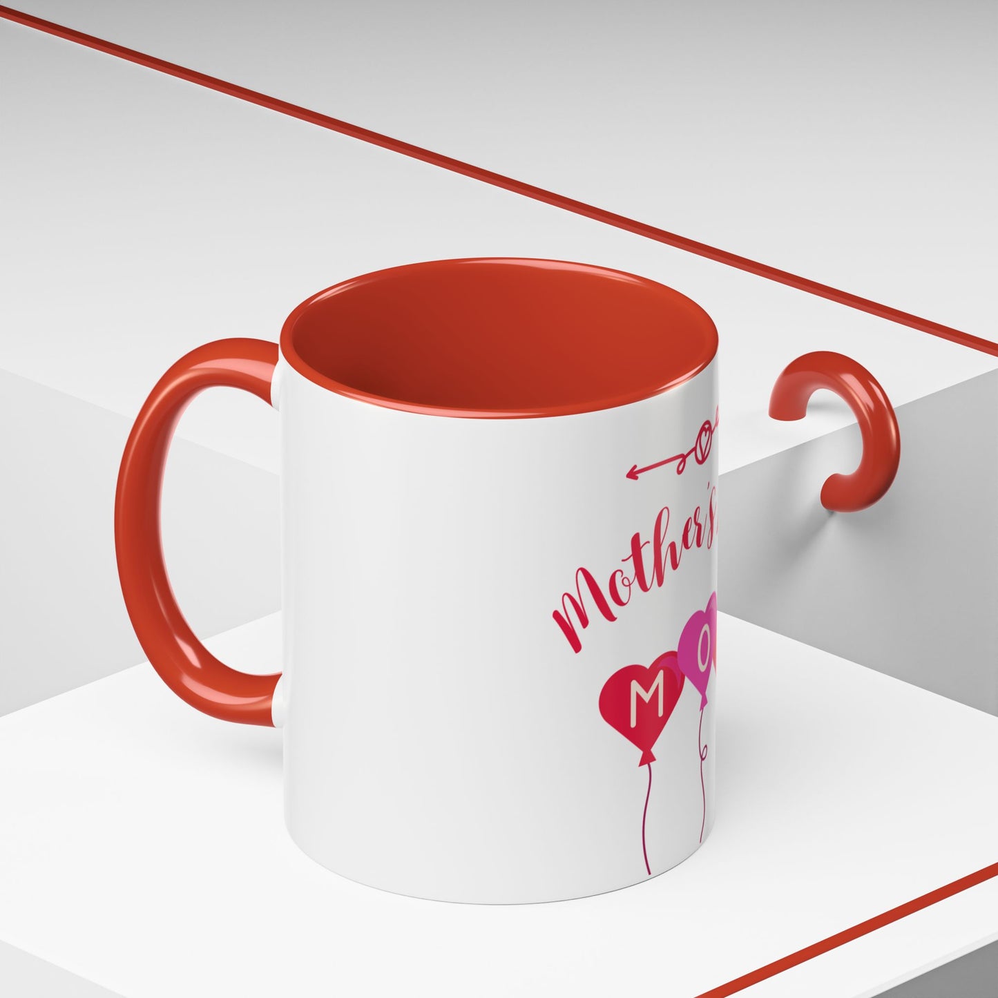 Mother's Day Accent Coffee Mug - Heart Balloons for Mom - 11870