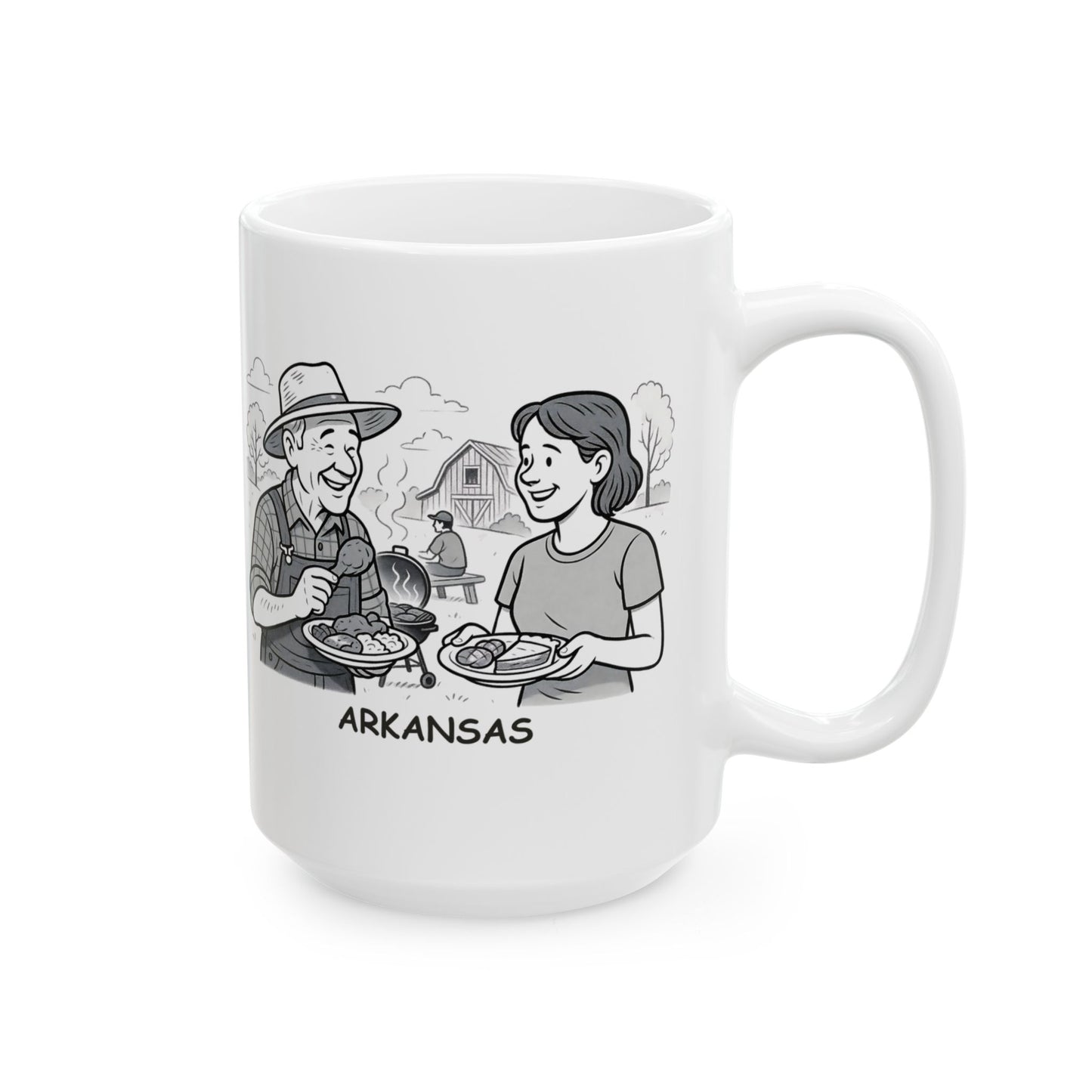 "Arkansas: We don’t need to be fancy—just good food and good company."  Ceramic Mug - 13277