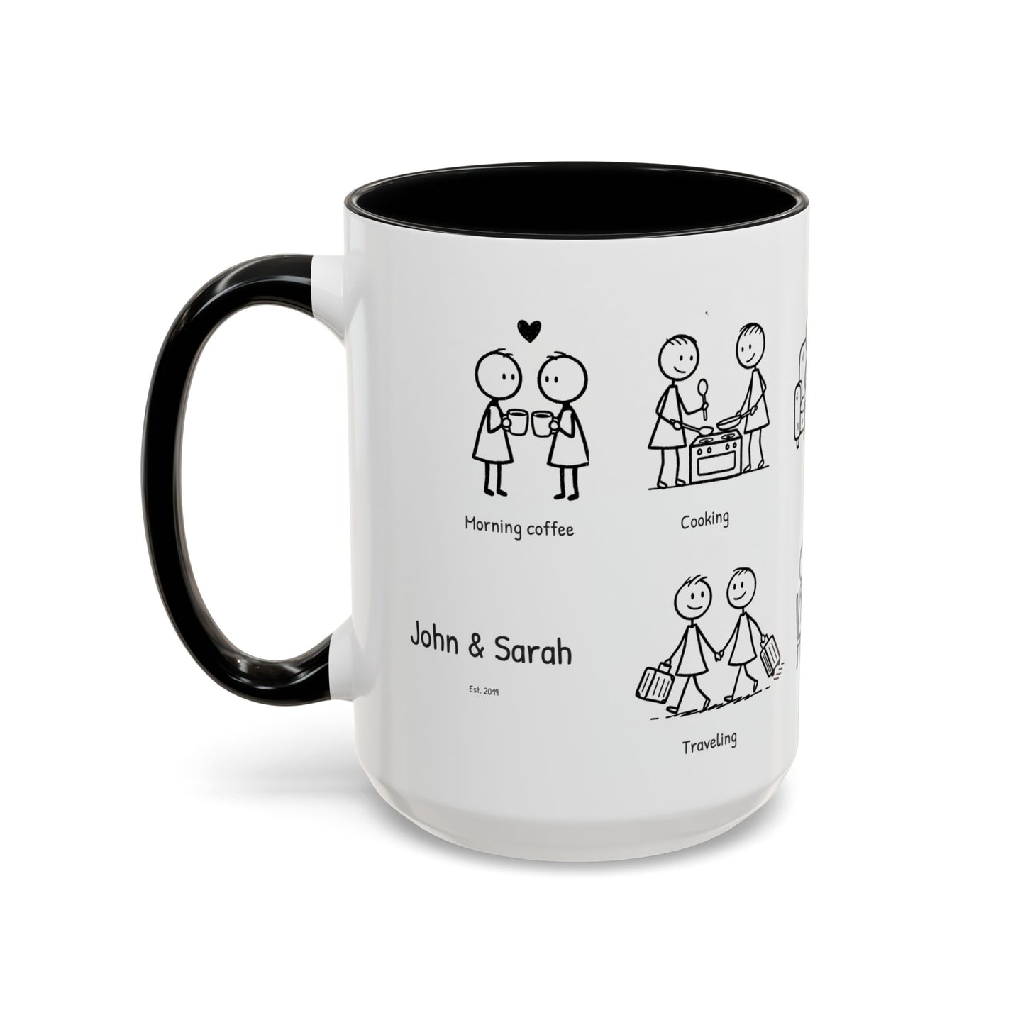 Our Favorite Things to Do Valentine’s Mug – Cozy Couples Illustrated Accent Coffee Mug - 14705
