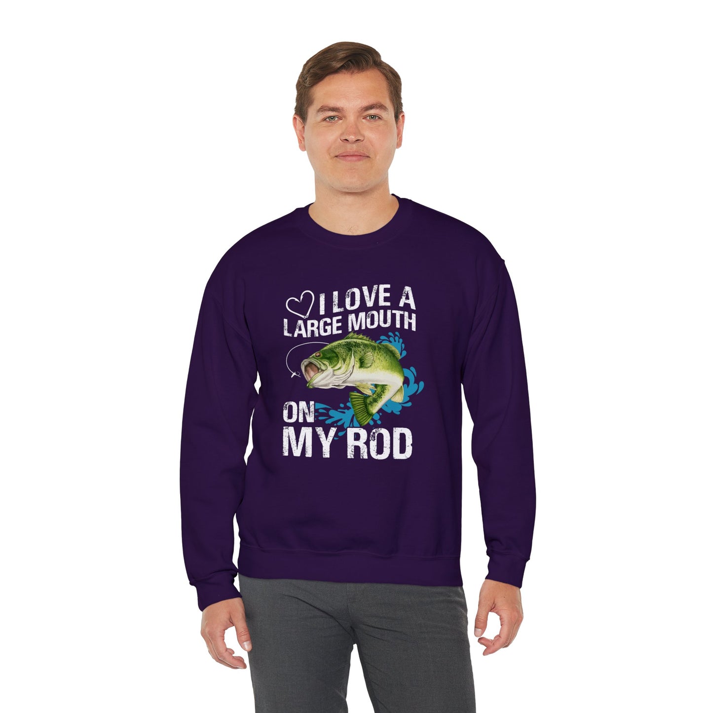 I Love A Large Mouth On My Rod - Unisex Heavy Blend™ Crewneck Sweatshirt