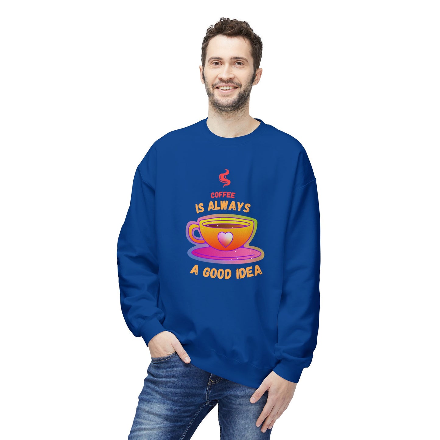 Coffee is Always a Good Idea - Unisex Midweight Softstyle Fleece Crewneck Sweatshirt - 11340