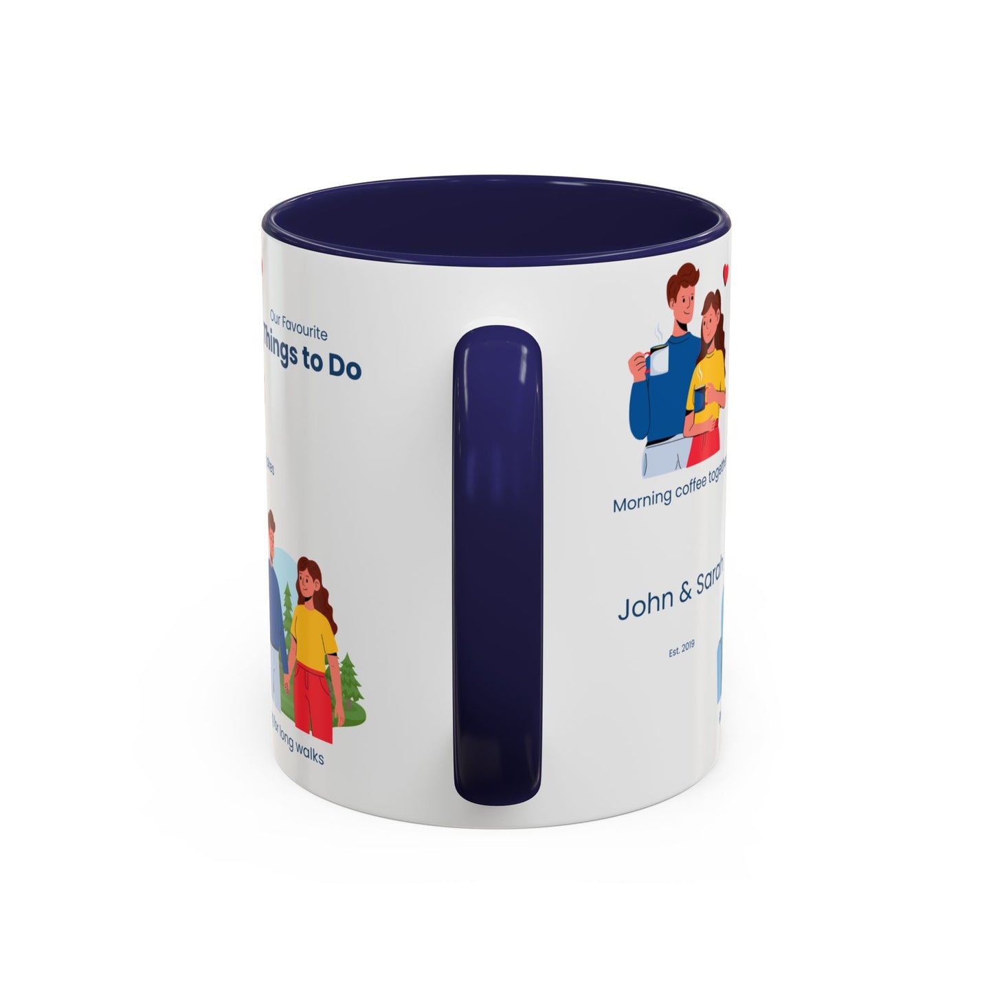 Our Favorite Things to Do Valentine’s Mug – Cozy Couples Illustrated Accent Coffee Mug - 14704