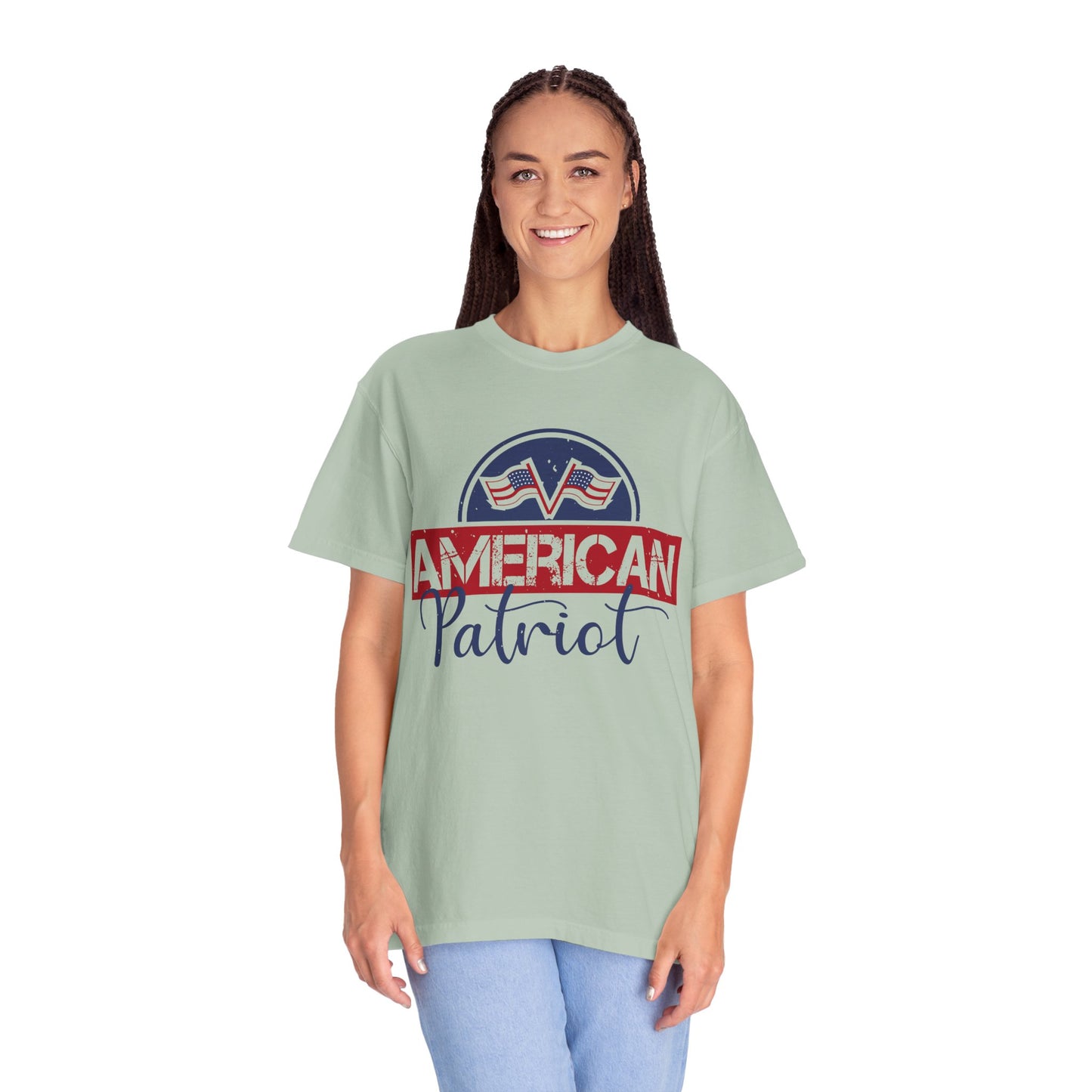 American Patriot Garment-Dyed T-Shirt, USA Pride Tee, 4th of July Shirt, Americana Apparel, Unisex Casual Wear - 13813