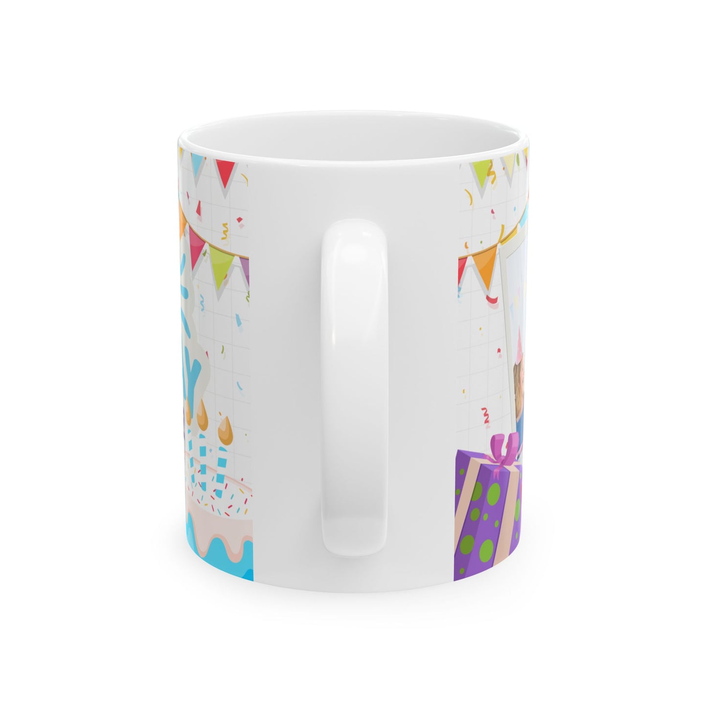 Personalized Birthday Ceramic Mug with Colorful Design, Custom Gift for Celebrations, Fun Party Favor, 11oz, 15oz - 13976