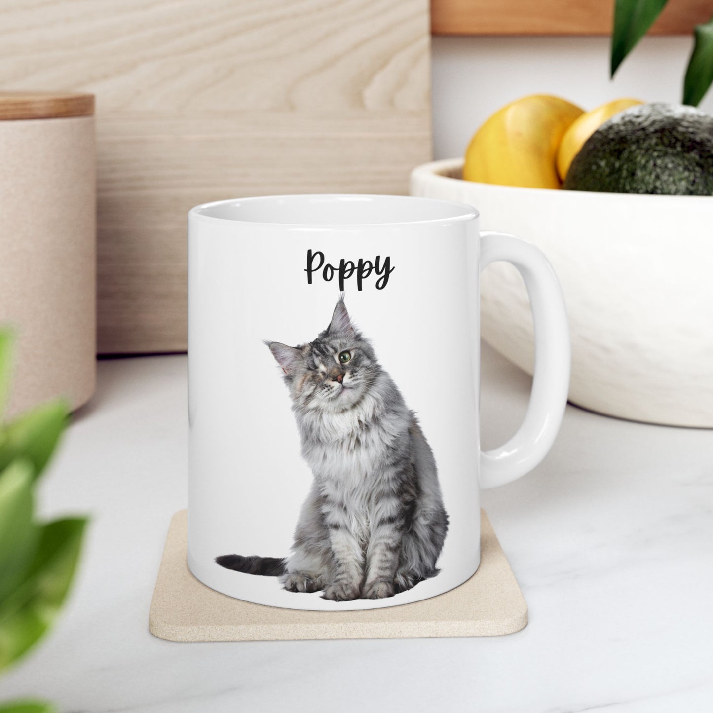 Personalised Cat Ceramic Mug - Perfect Gift for Cat Lovers, Unique Coffee Cup, Pet Owner Present, Animal Enthusiast Merchandise - 14206