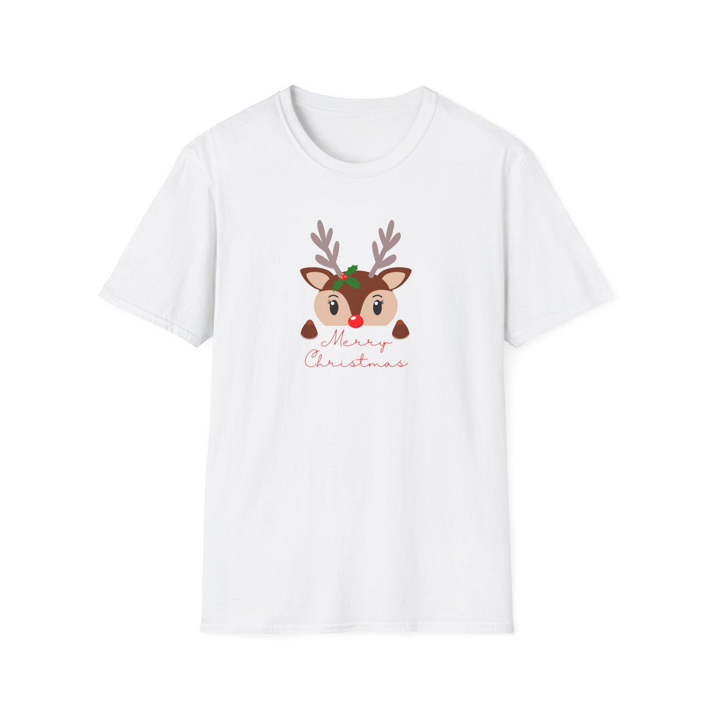 Reindeer, Merry Christmas - Unisex Softstyle T-Shirt