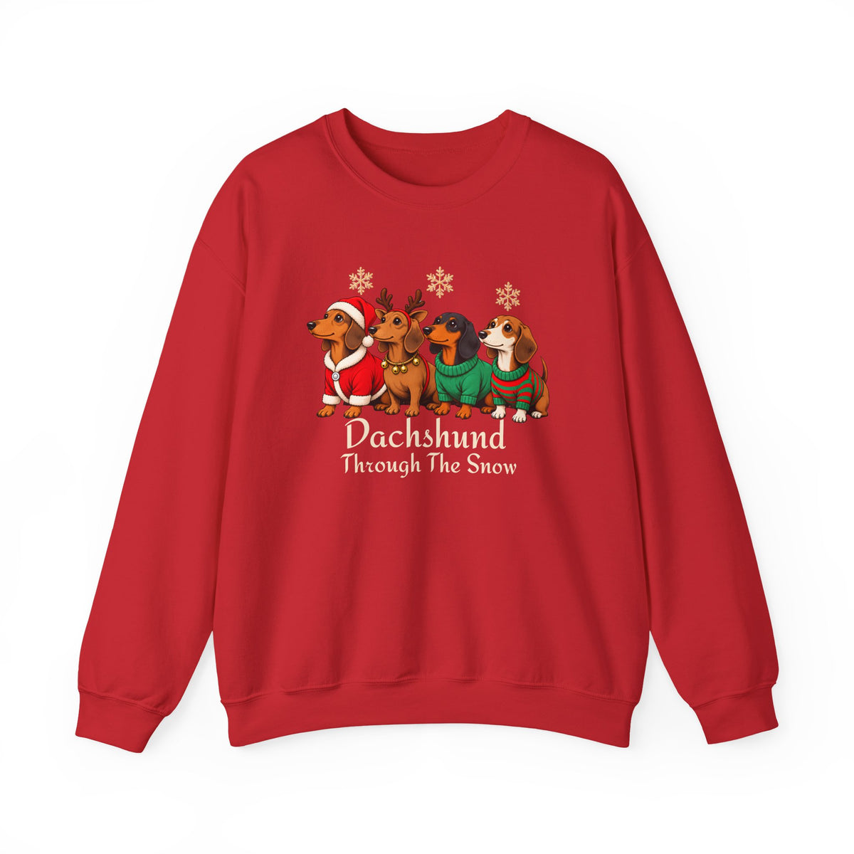 Dachshund Through the Snow Sweatshirt, Cute Christmas Dog Crewneck - 14566