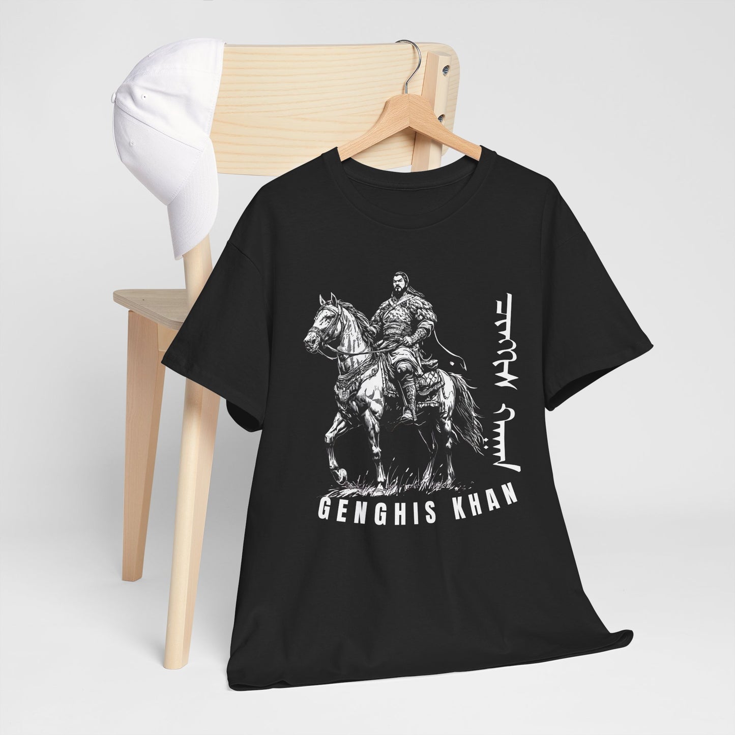 Genghis Khan Horseman Tee – Historical Warrior Graphic T-Shirt - 14914