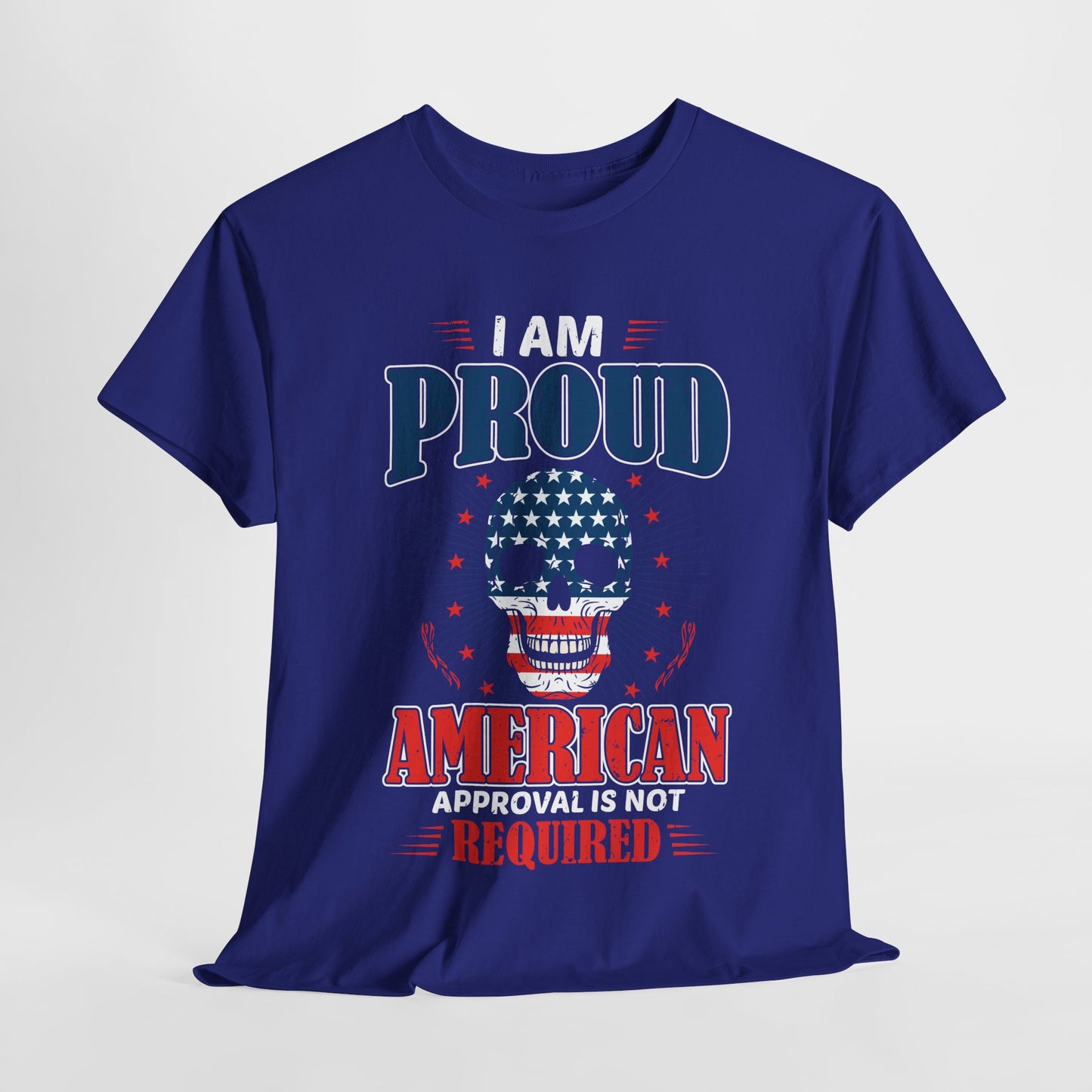"I'm a Proud American" Unisex Heavy Cotton Tee, Patriotic Shirt, Independence Day Apparel, Casual Wear, Gift for Veterans - 13637