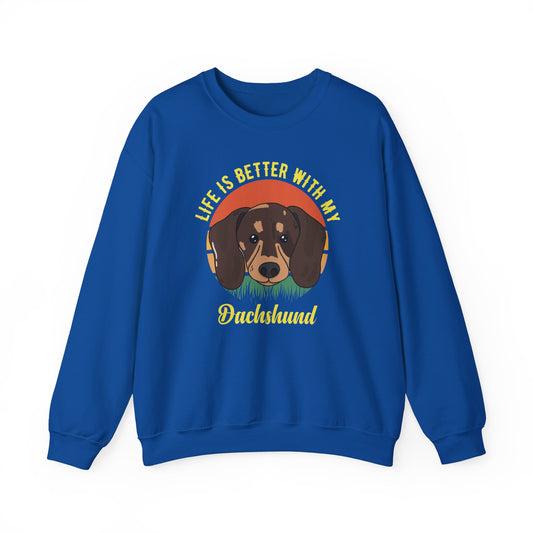 Life is Better With My Dachshund - Unisex Heavy Blend™ Crewneck Sweatshirt