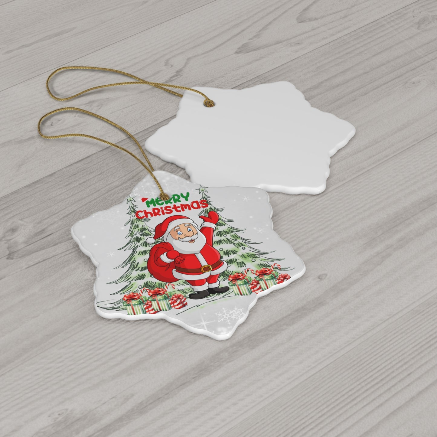 Santa - Ceramic Ornament, 4 Shapes