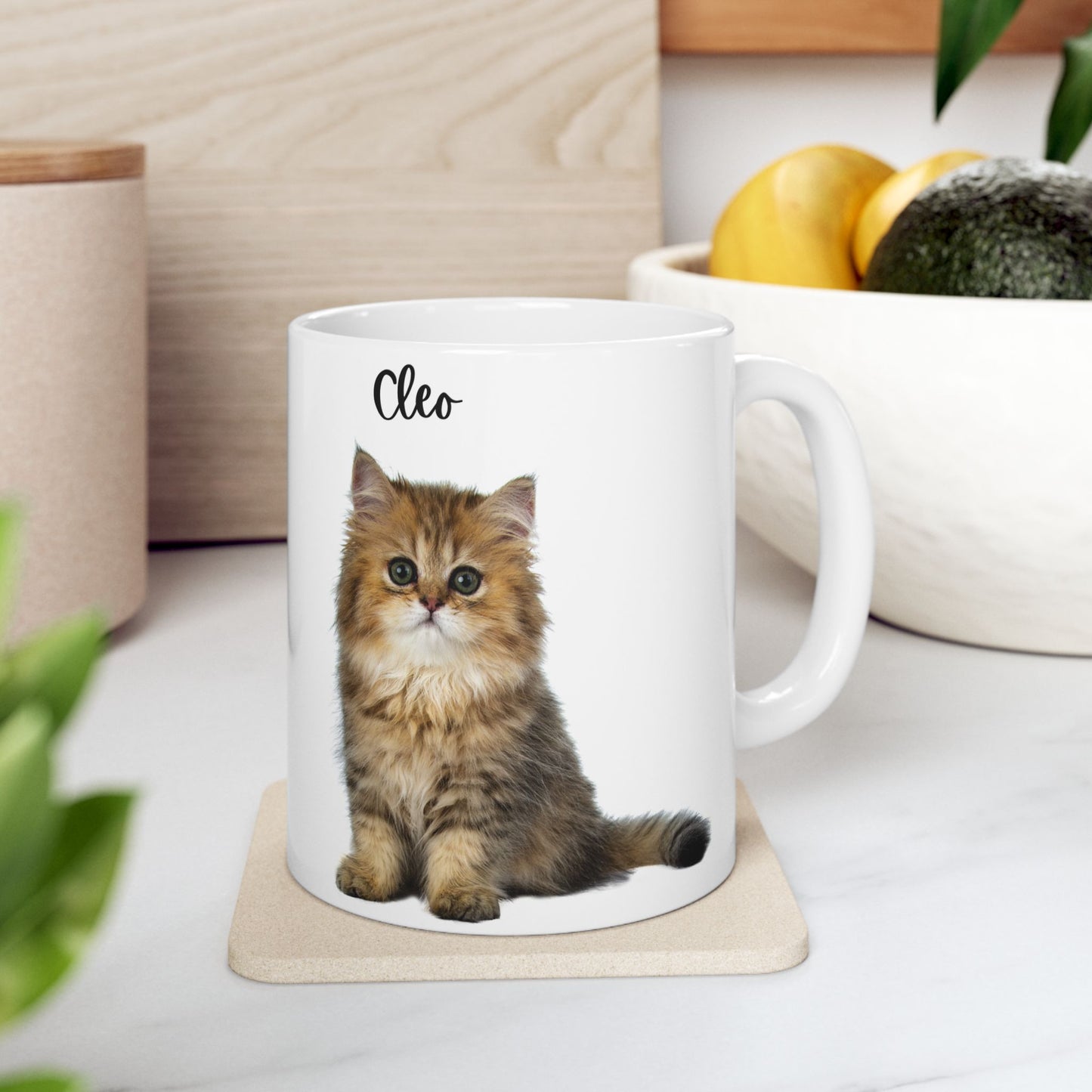 Cute Cat Ceramic Mug - Personalized Pet Lover Gift for Cat Owners, Coffee Cup, Cat Lover Mug, Customized Mug, Funny Animal Gift - 14202