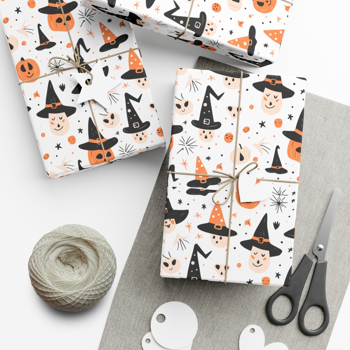 Pumpkin Wearing a Black Hat - Gift Wrap Papers - 13851
