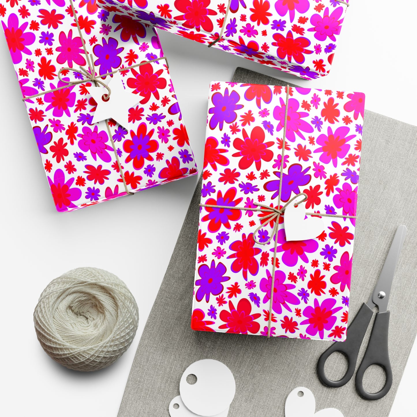 Red & Purple Flowers - Gift Wrap Papers - 10218