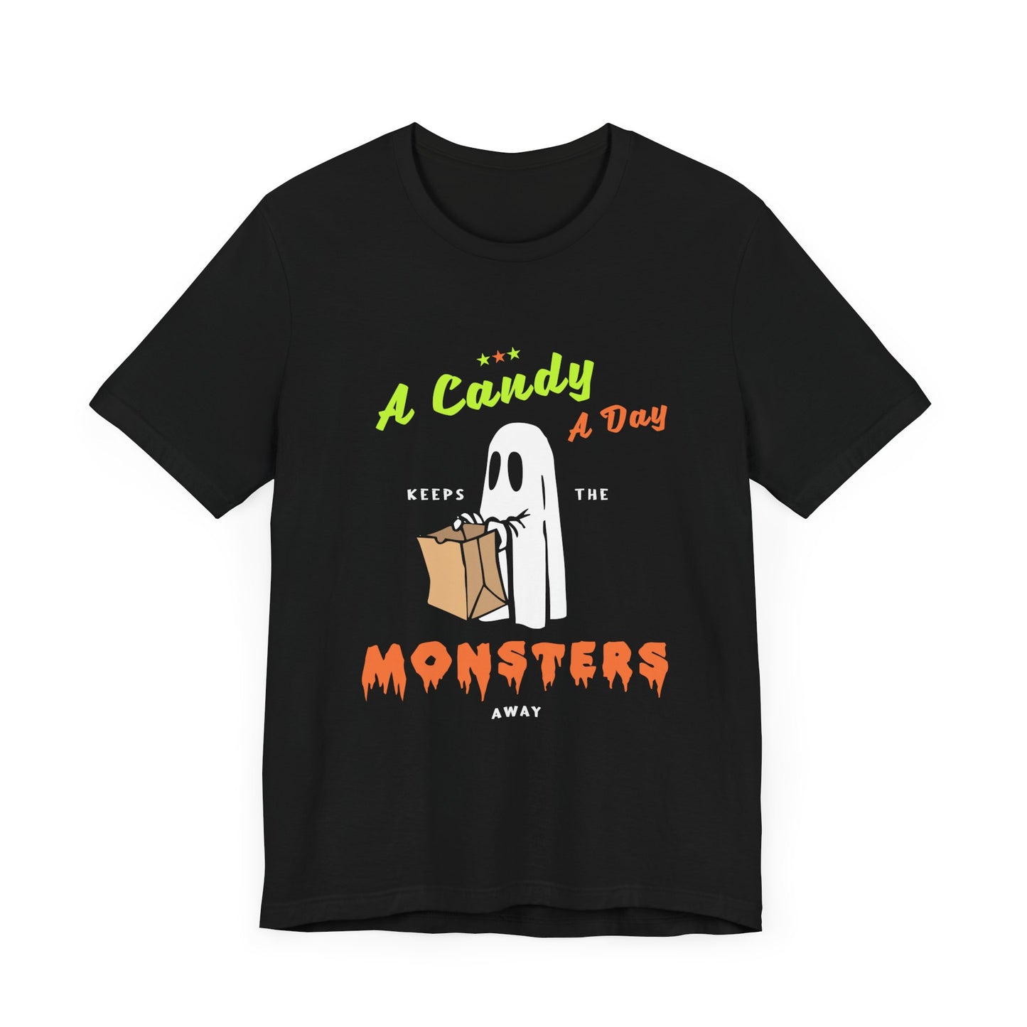 Halloween: A Candy Day Keeps The Monsters Away - Unisex Jersey Short Sleeve Tee - 12663