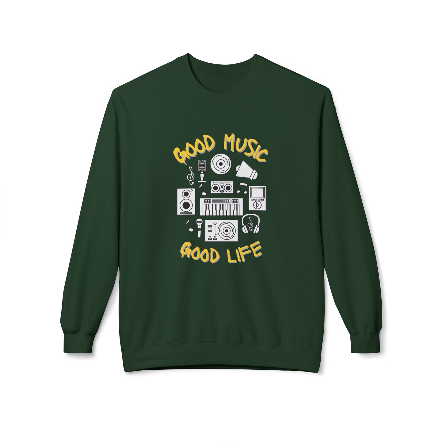 Good Music. Good Life - Unisex Midweight Softstyle Fleece Crewneck Sweatshirt - 11272