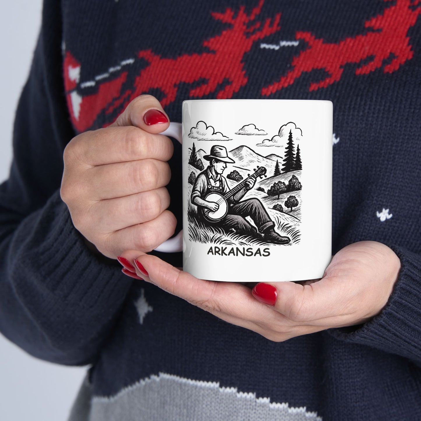 "Arkansas: Where the hills are alive... with the sound of banjos." Ceramic Mug - 13271