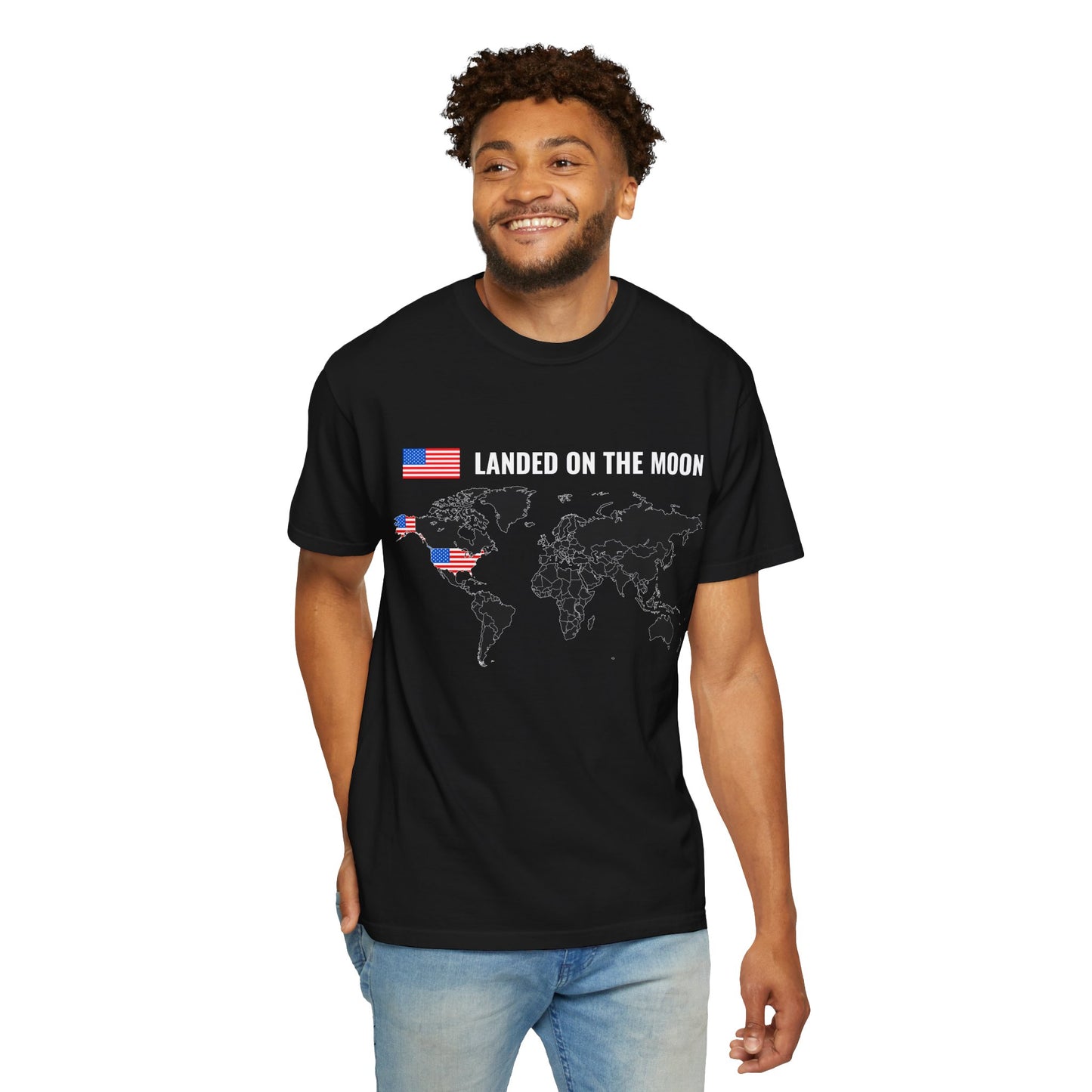 USA, Moon Landing Unisex T-Shirt | Vintage Space Vibe, July 4th - 13735