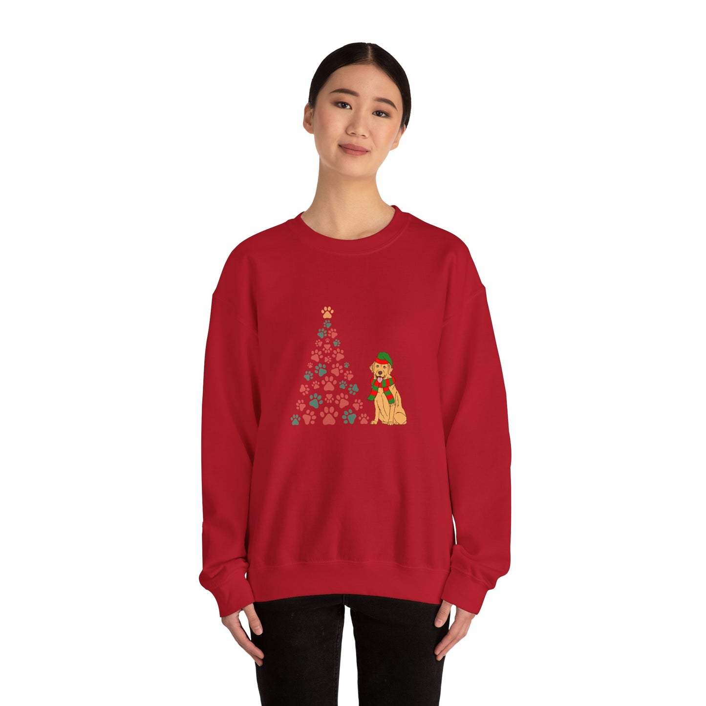 Christmas Tree & Dog - Unisex Heavy Blend™ Crewneck Sweatshirt -10239