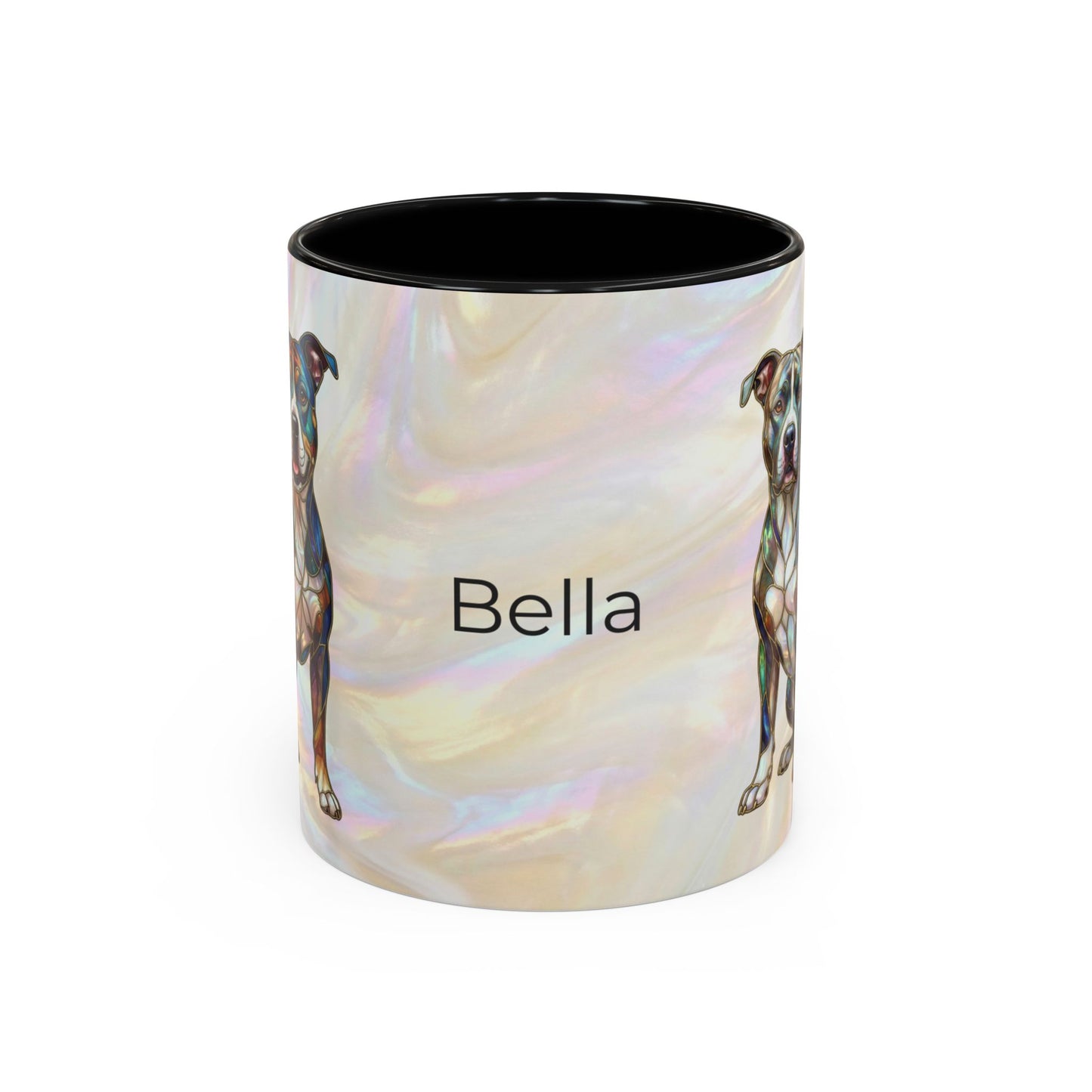 Pitbull Dog Accent Coffee Mug — Stained Glass Design (11/15oz) - 14536