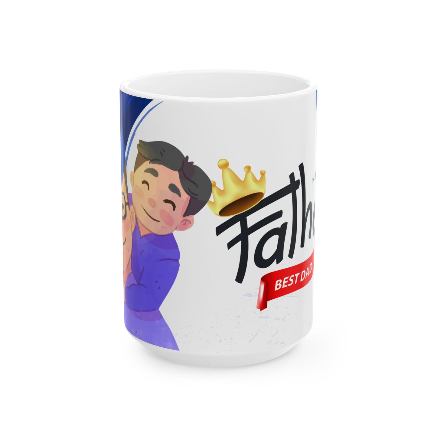 Father's Day Ceramic Mug, Best Dad Ever Gift, Cute Dad Coffee Cup, Blue Themed Dad Mug, Fun Father's Day Present - 14038