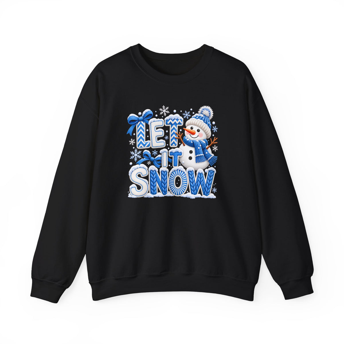 Let It Snow Sweatshirt,  Cute Snowman Winter Christmas Crewneck - 14545