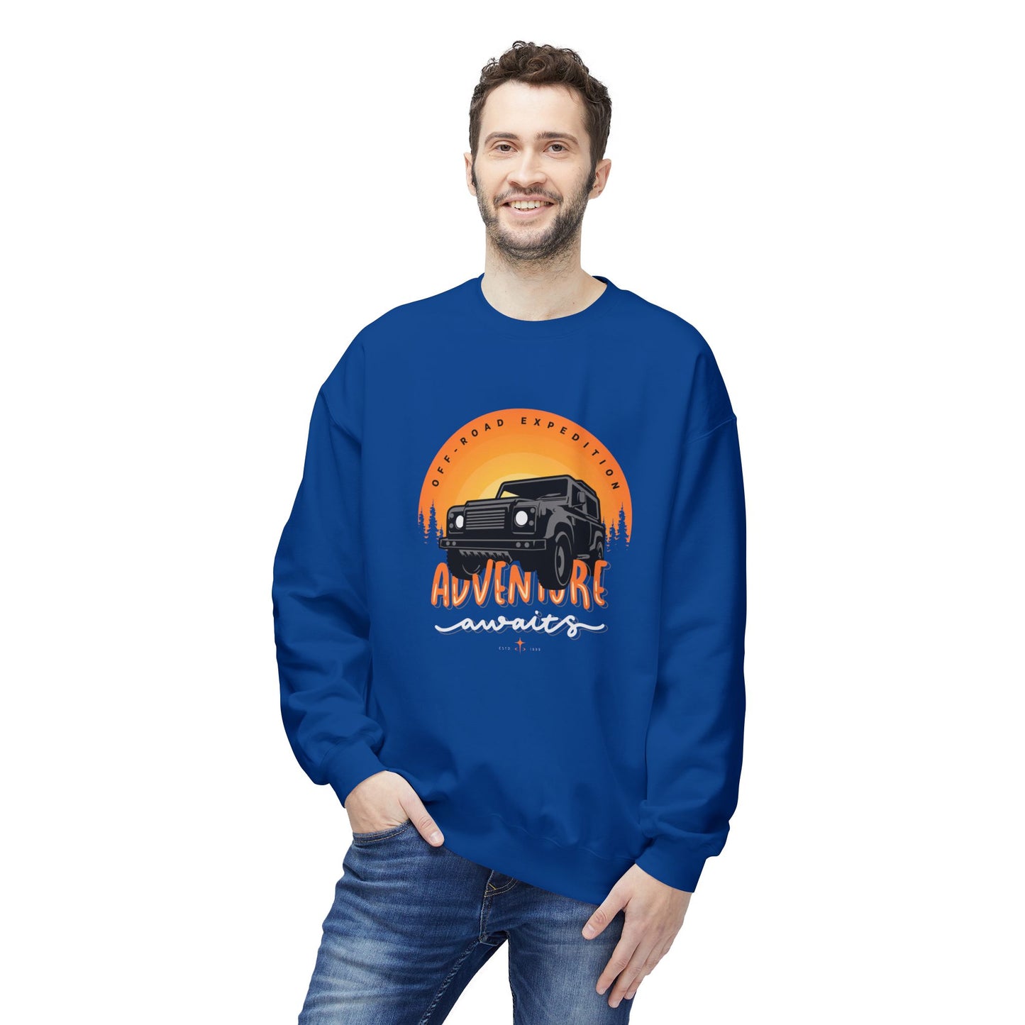 Adventure Awaits - Unisex Midweight Softstyle Fleece Crewneck Sweatshirt - 10744