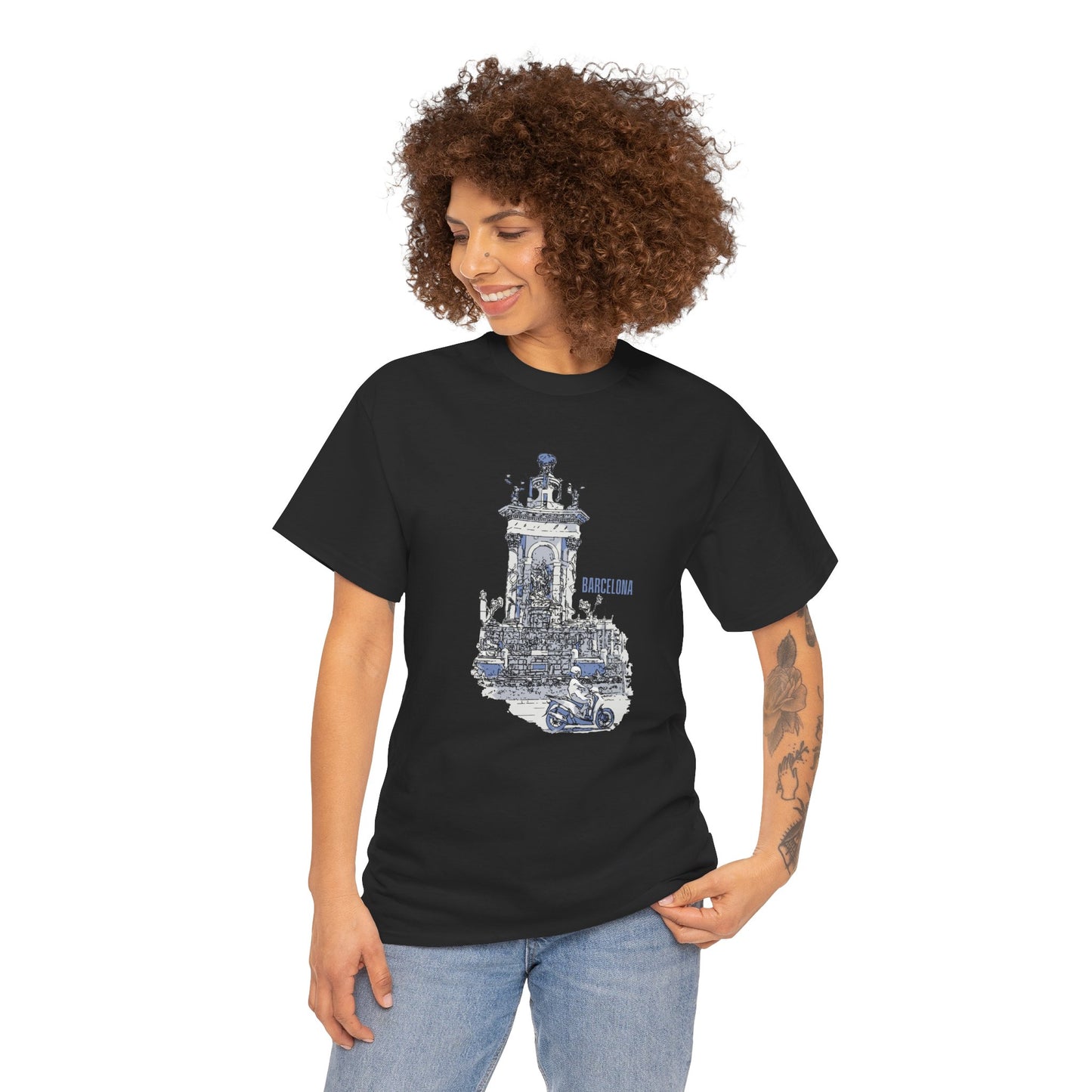 Barcelona Graphic Unisex Heavy Cotton Tee - Casual Travel Style - 12047