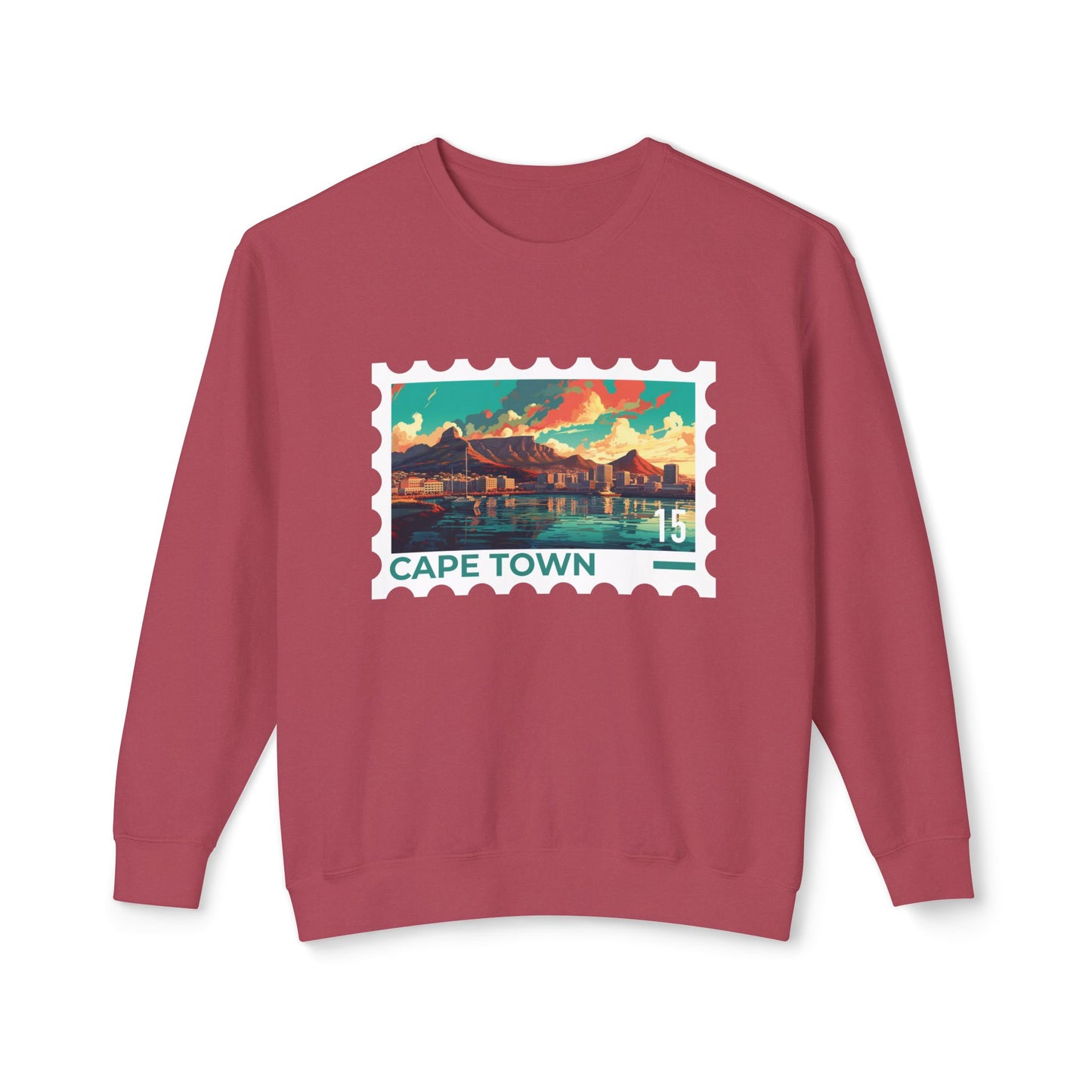 Cape Town Unisex Lightweight Crewneck Sweatshirt - Artistic Scenic Design - 12127