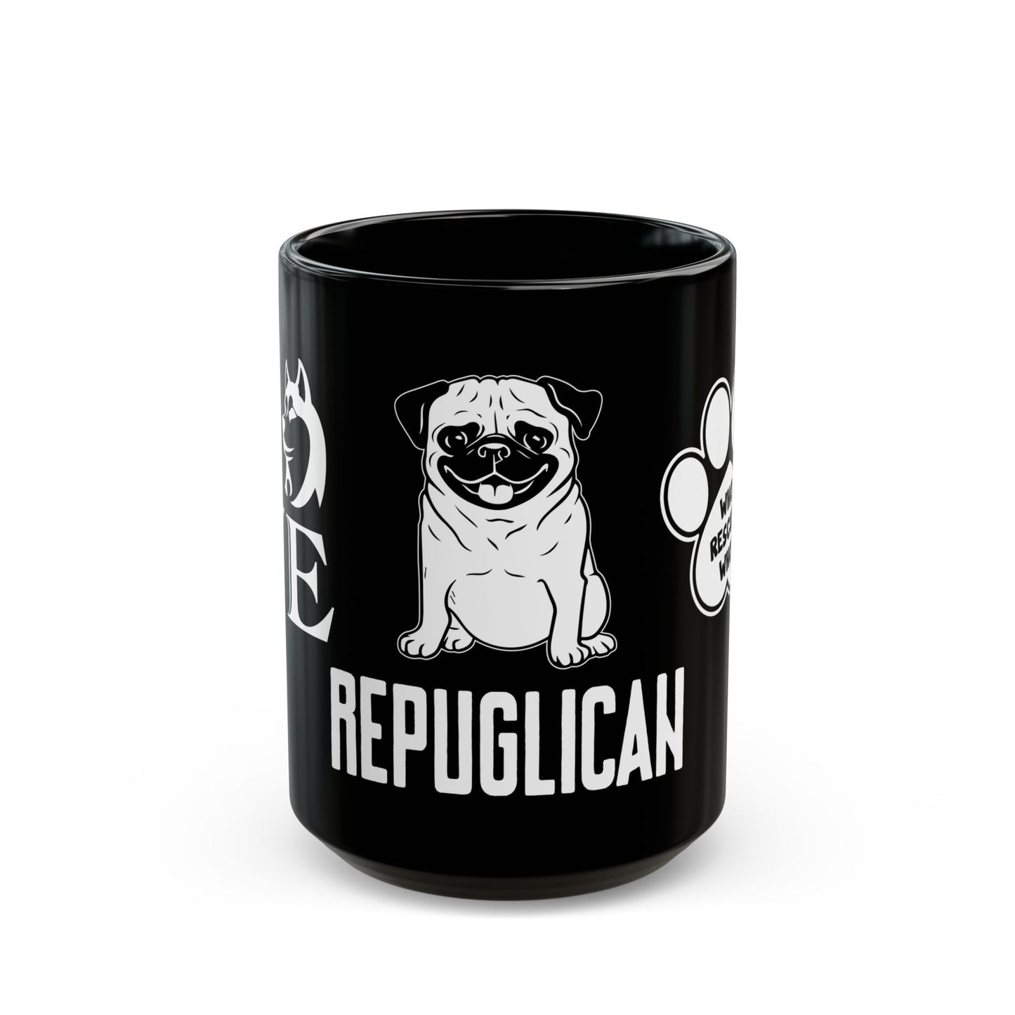 Republican, French Bulldog - Black Mug (11oz, 15oz)