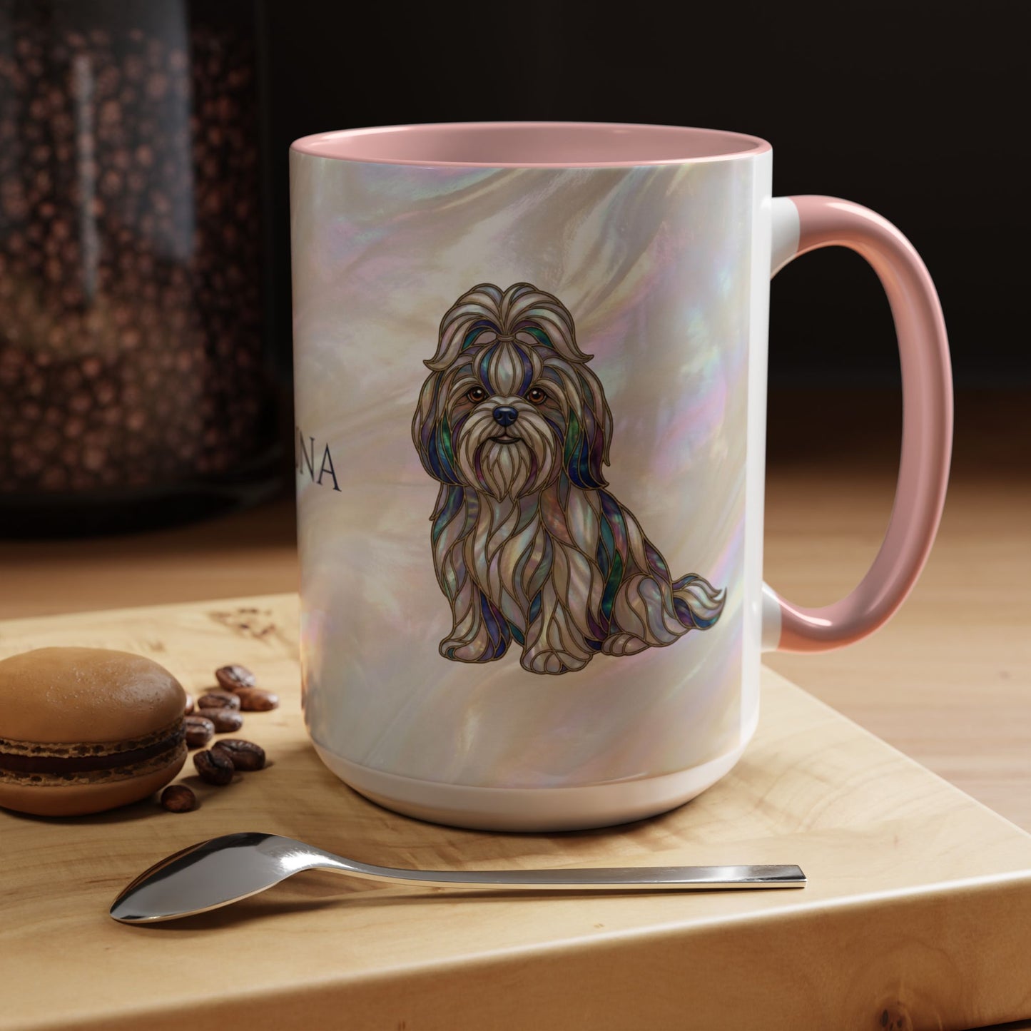 Shih Tzu Accent Coffee Mug – Stained Glass Design 11/15oz - 14647