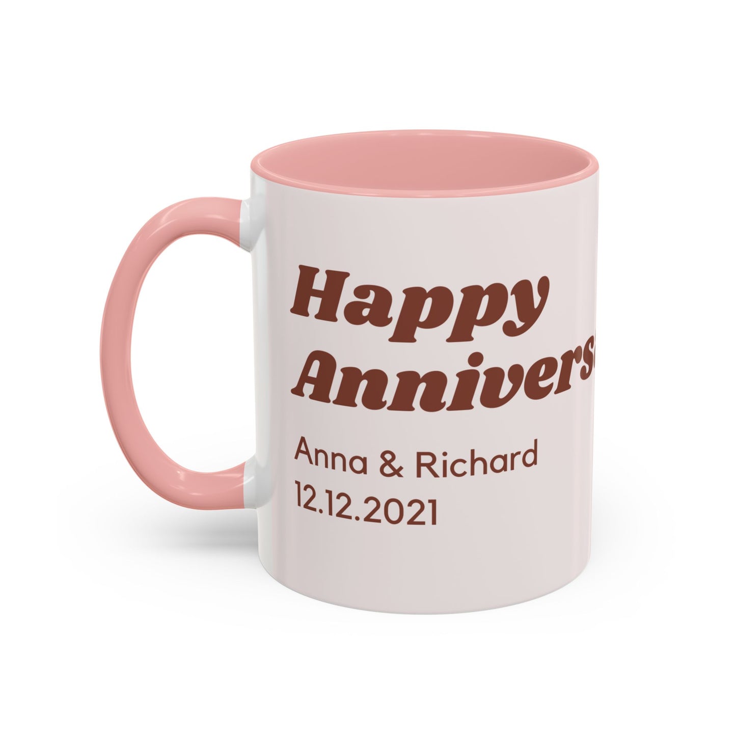 Happy Anniversary,  Details Customizable - Accent Coffee Mug (11, 15oz) - 11137