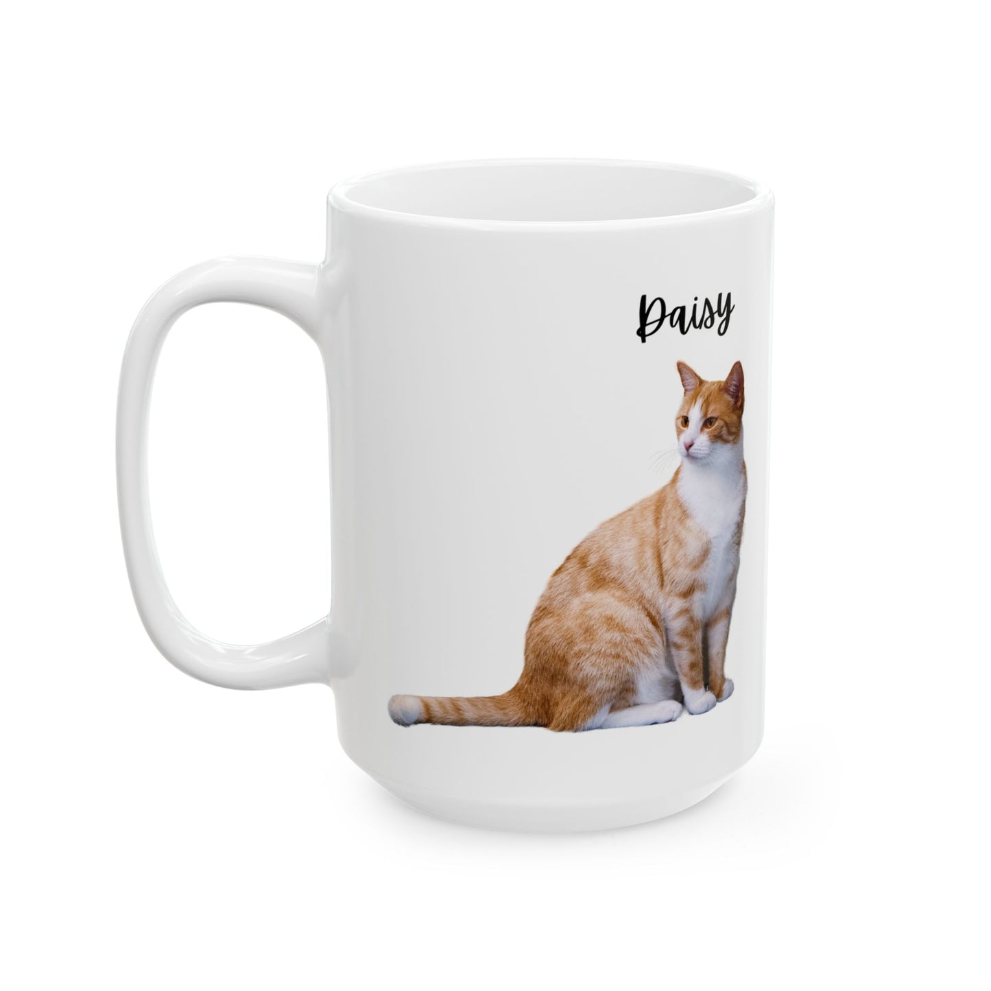 Personalized Cat Design Ceramic Mug, Custom Pet Mug, Gift for Cat Lovers, Cat Owner Coffee Cup, Cute Animal Mug - 14201