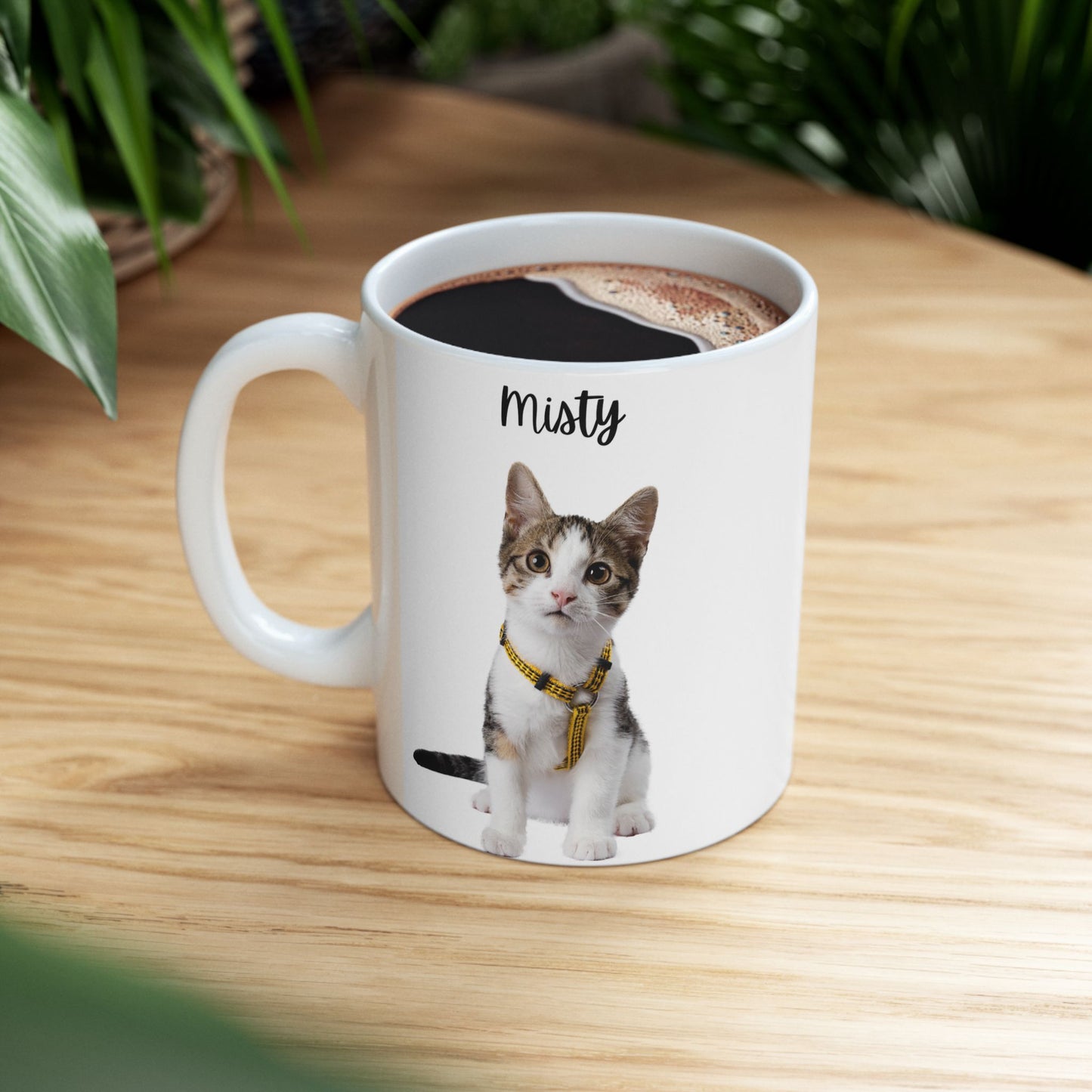 Personalised Cat Ceramic Mug for Animal Lovers, Cute Coffee Mug, Gift for Cat Mom, Personalized Animal Design Cup - 14204