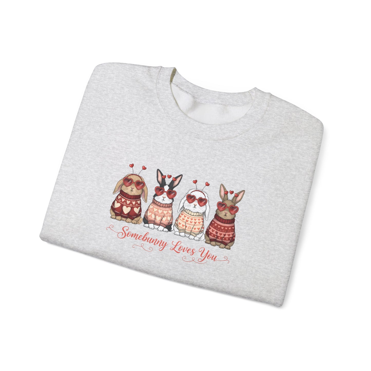 Some Bunny Loves You Sweatshirt – Cute Valentine Bunny Crewneck, Funny Romantic Gift for Her or Him  - 14782
