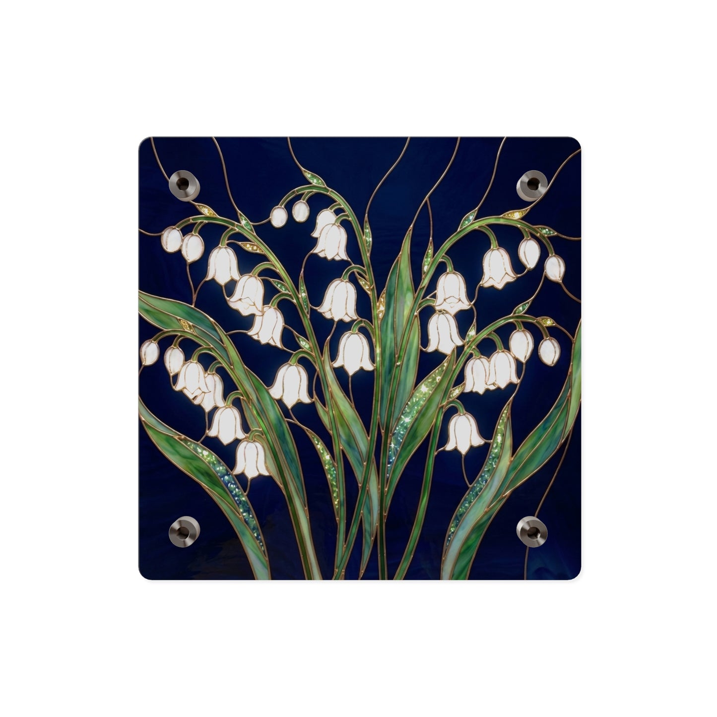 Lily of the Valley Acrylic Wall Art Panel — Botanical Floral Home Decor - 14603