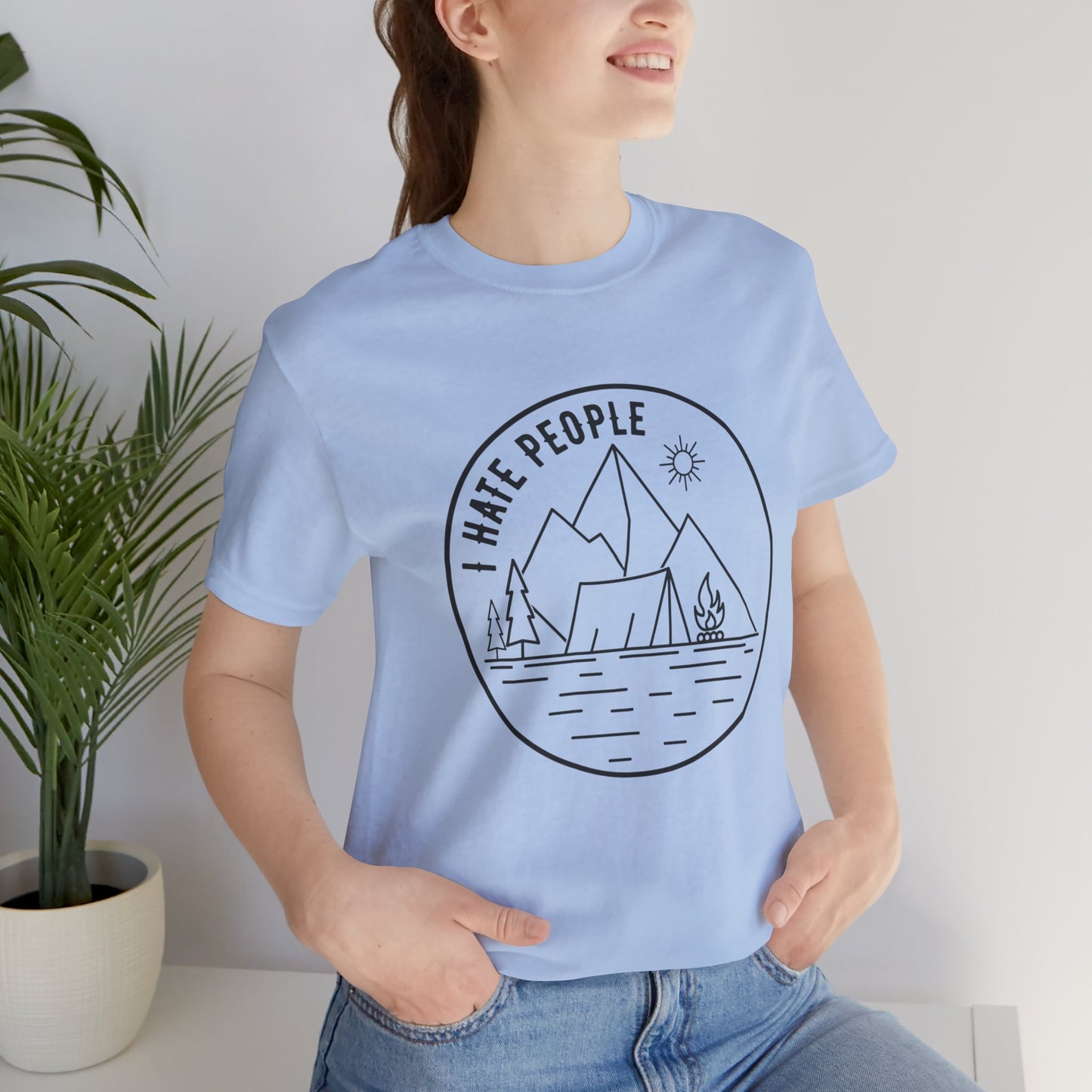 Camping: I Hate People - Unisex Jersey Short Sleeve Tee