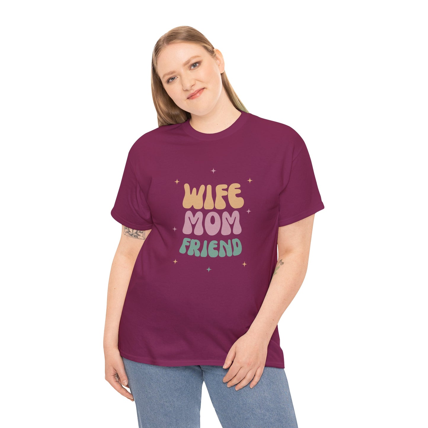 Wife Mom Friend Heavy Cotton Tee | Perfect Gift for Moms & Friends - 12462