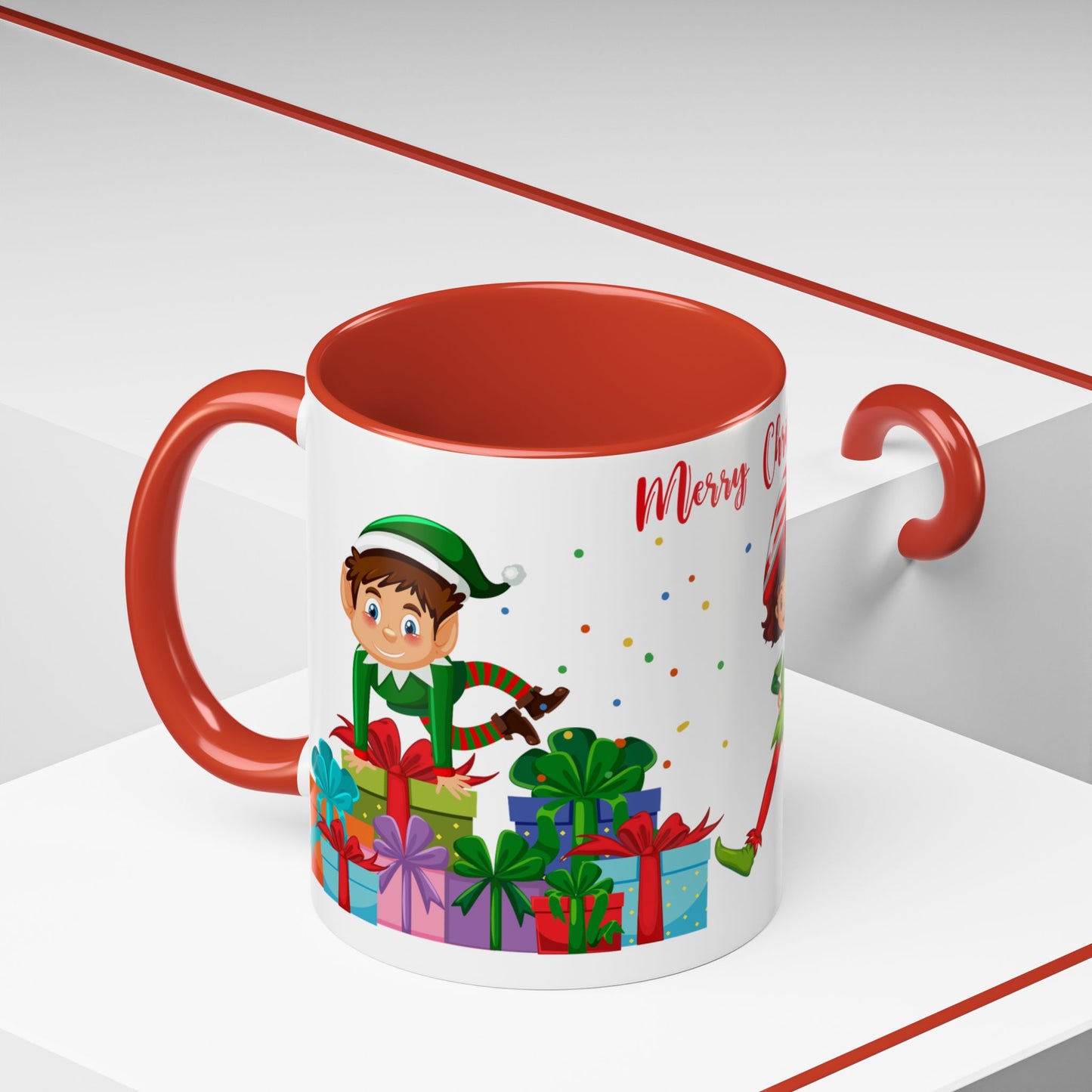 Elves, Merry Christmas - Accent Coffee Mug (11, 15oz) - 10360